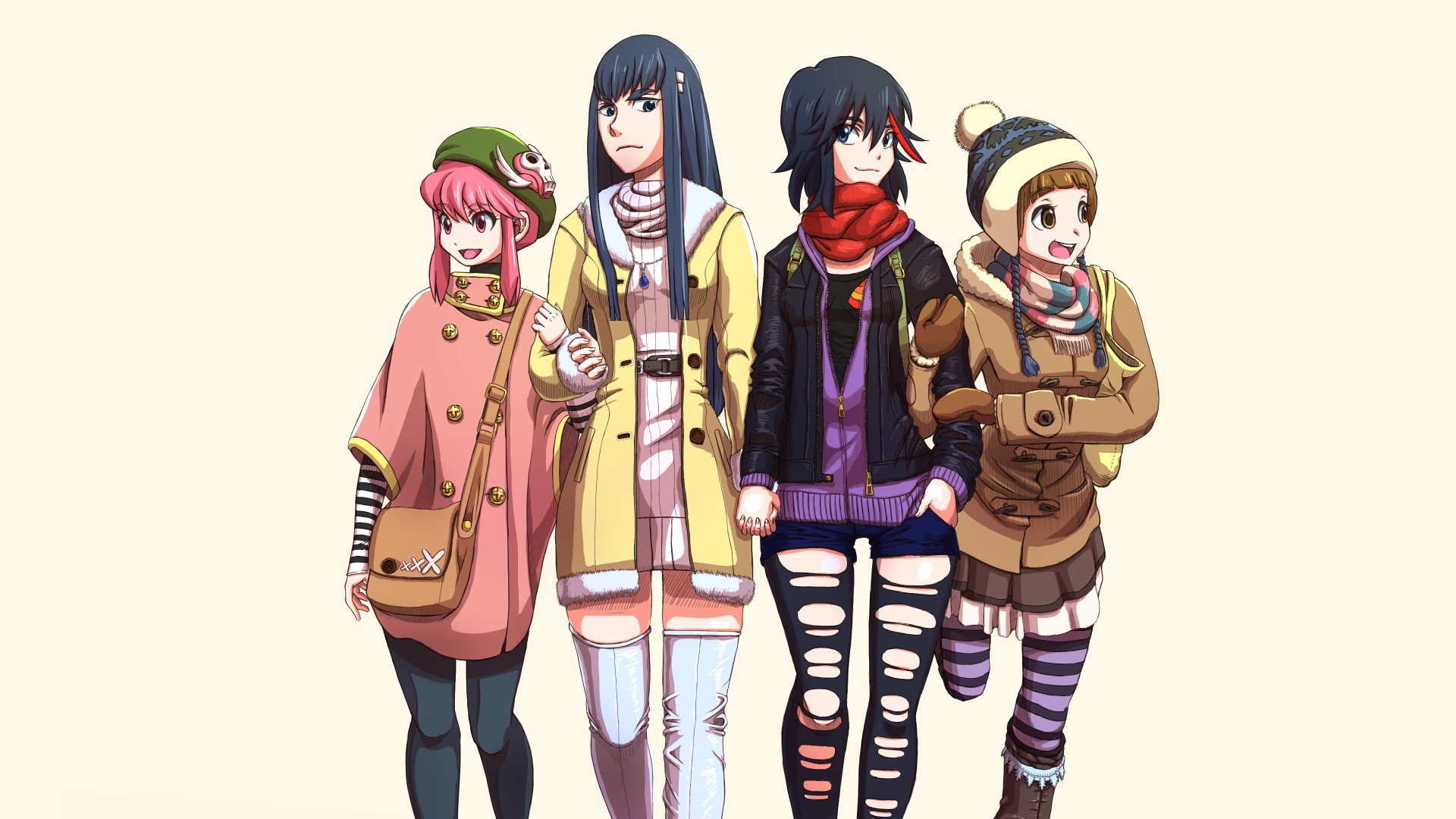 Descarga gratuita de fondo de pantalla para móvil de Animado, Ryūko Matoi, Kiru Ra Kiru: Kill La Kill, Satsuki Kiryūin, Nonon Jakuzure, Mako Mankanshoku.