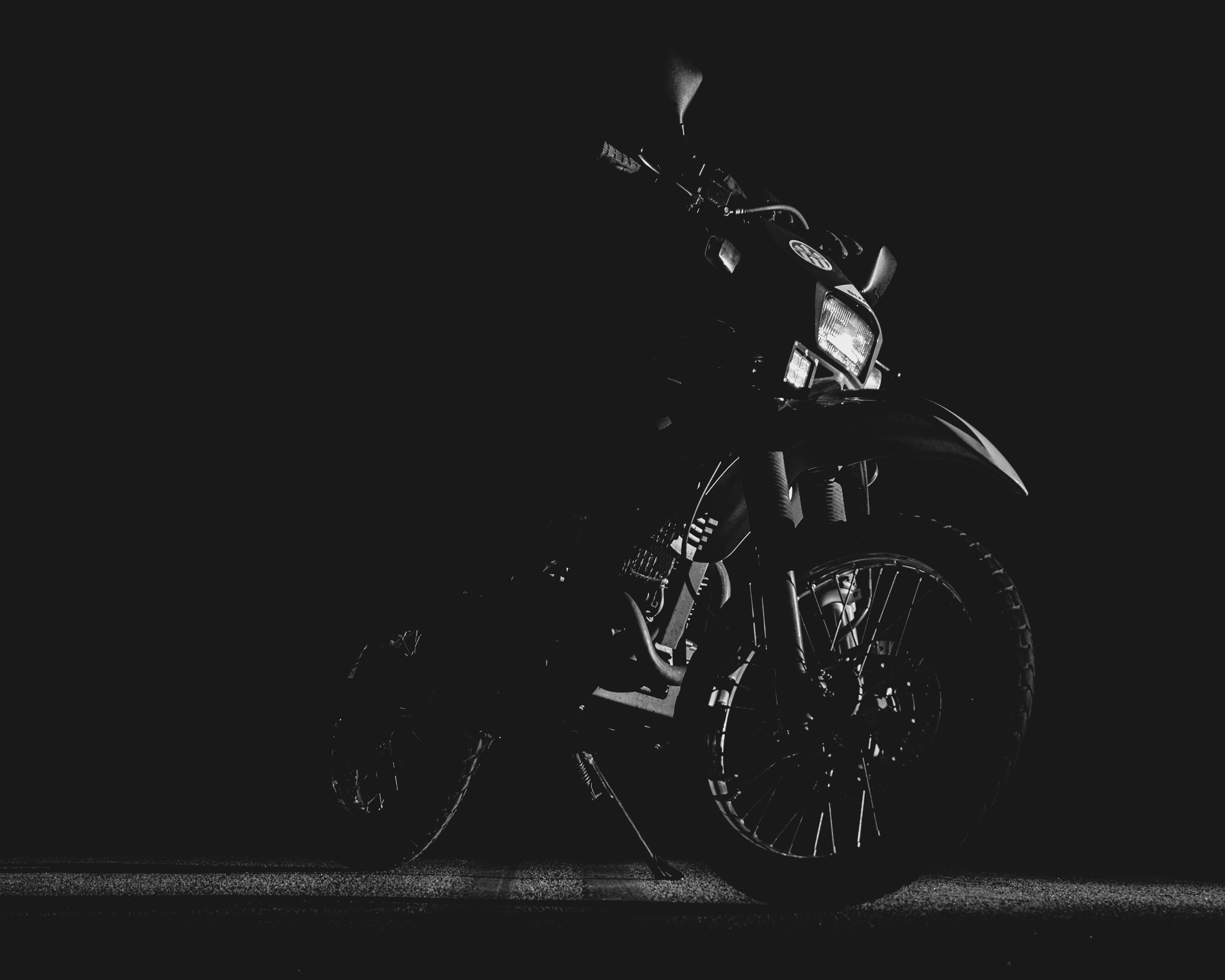 bw, steering wheel, motorcycle, motorcycles, darkness, chb, wheel, rudder HD wallpaper
