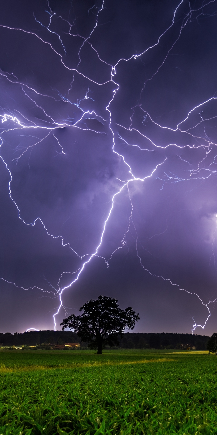 Download mobile wallpaper Nature, Sky, Night, Lightning, Photography for free.