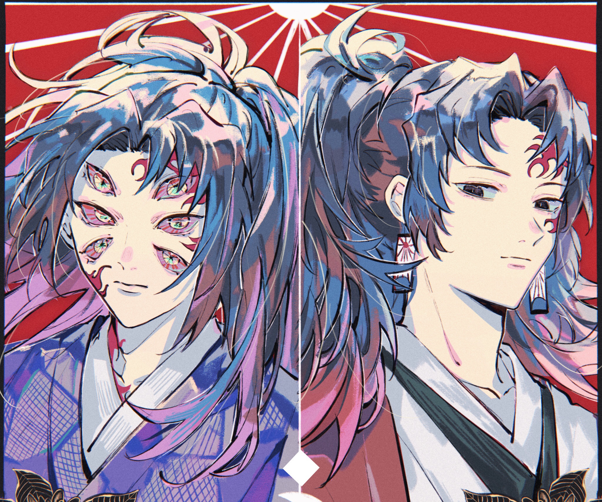 1047607 descargar fondo de pantalla yoriichi tsugikuni, kokushibo (asesino de demonios), animado, demon slayer: kimetsu no yaiba: protectores de pantalla e imágenes gratis