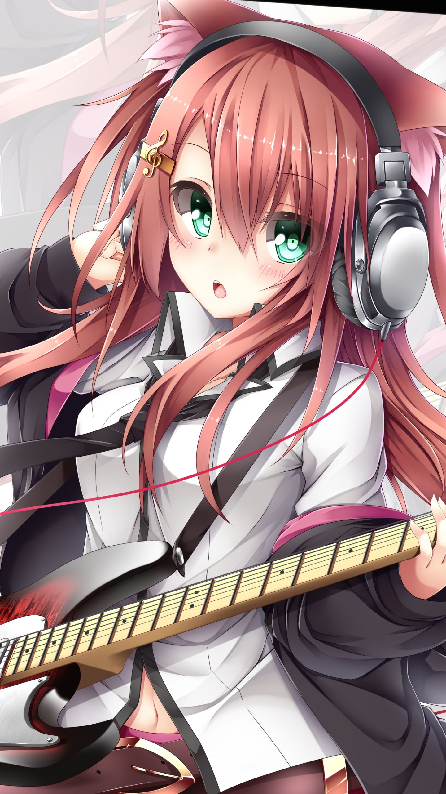 Download mobile wallpaper Music, Anime, Headphones for free.