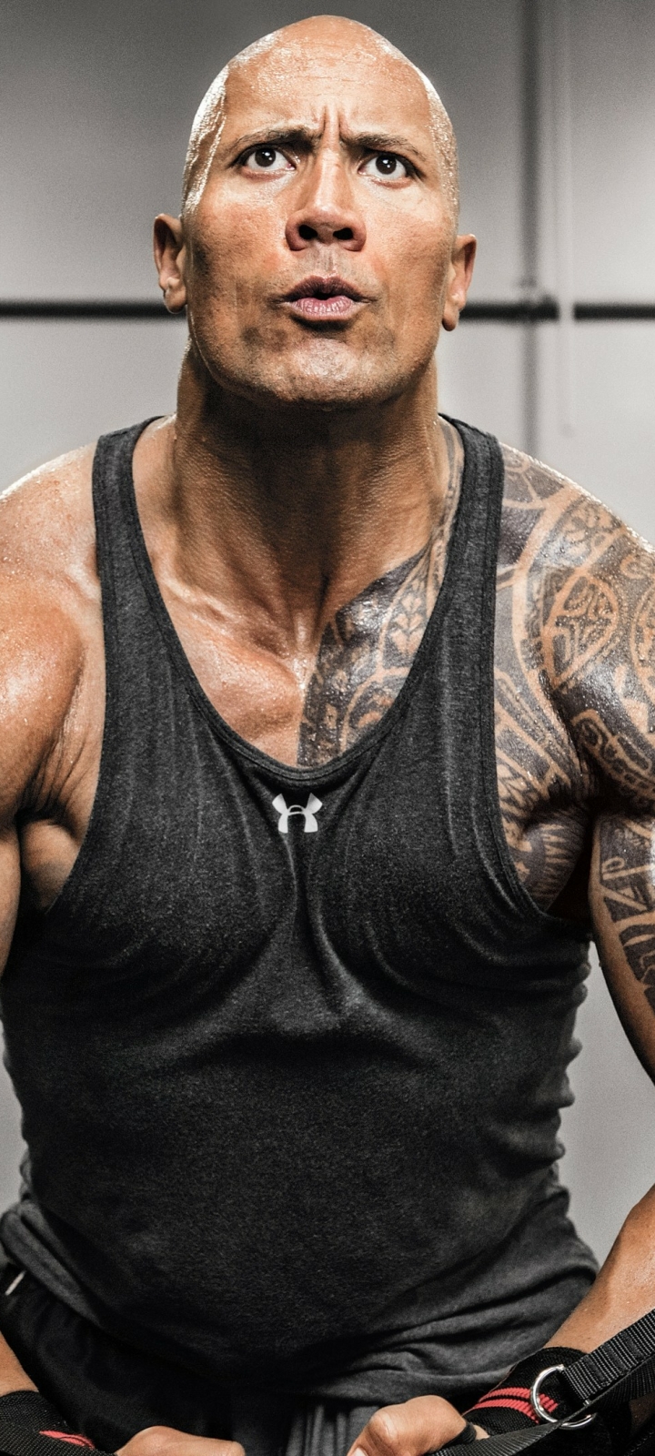 Download mobile wallpaper Dwayne Johnson, Tattoo, Muscle, Celebrity, Actor for free.