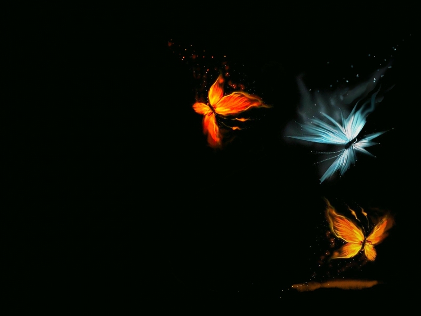 Horizontal Wallpaper butterflies, insects, background, black