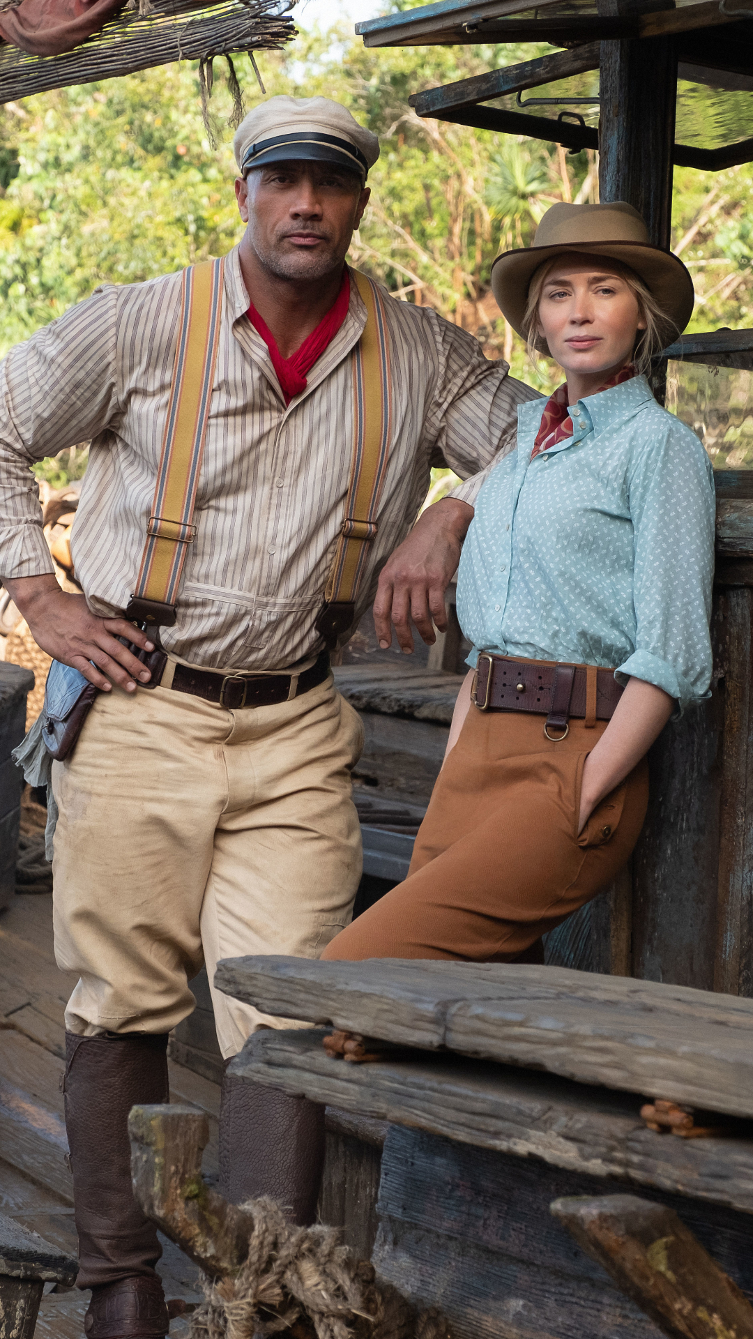 Download mobile wallpaper Dwayne Johnson, Movie, Emily Blunt, Jungle Cruise for free.