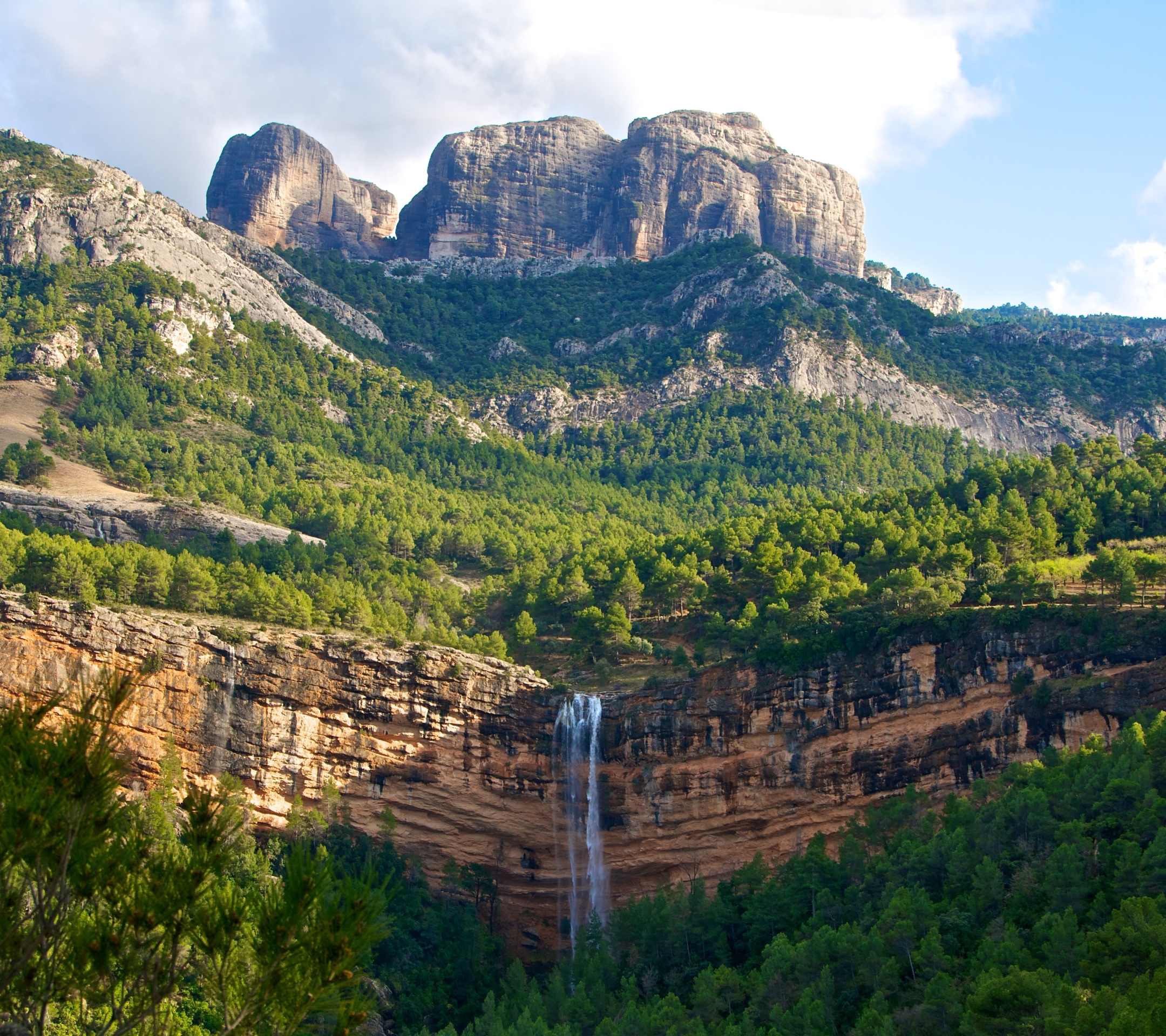 PCデスクトップに風景, 自然, 滝, 山, 森, 崖, 地球画像を無料でダウンロード