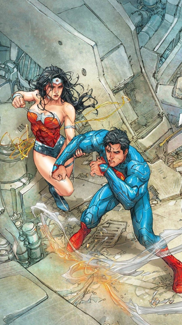 Handy-Wallpaper Comics, Übermensch, Wonderwoman, Superman Der Film, Wunderfrau kostenlos herunterladen.