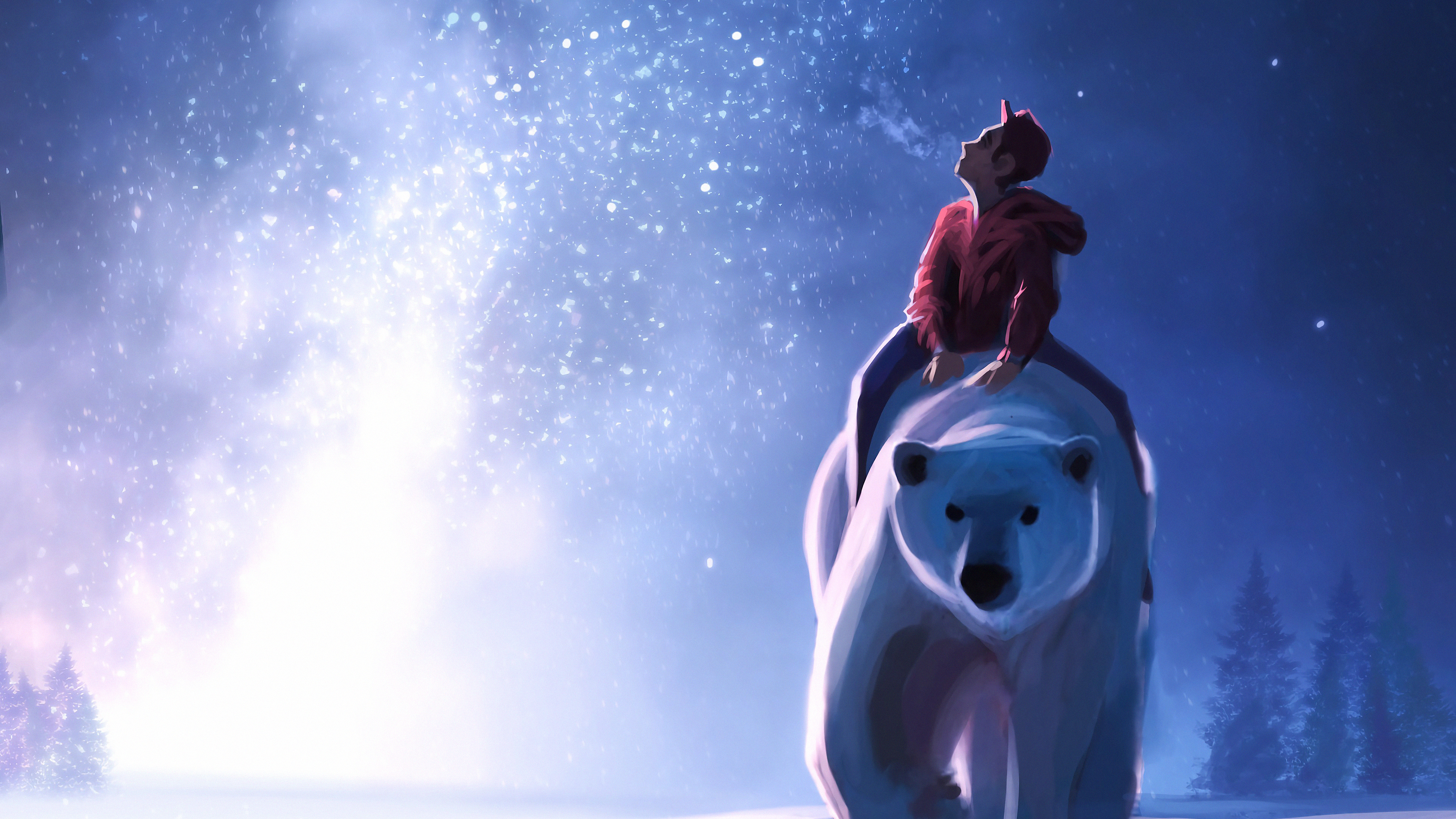 Download mobile wallpaper Fantasy, Men, Polar Bear for free.
