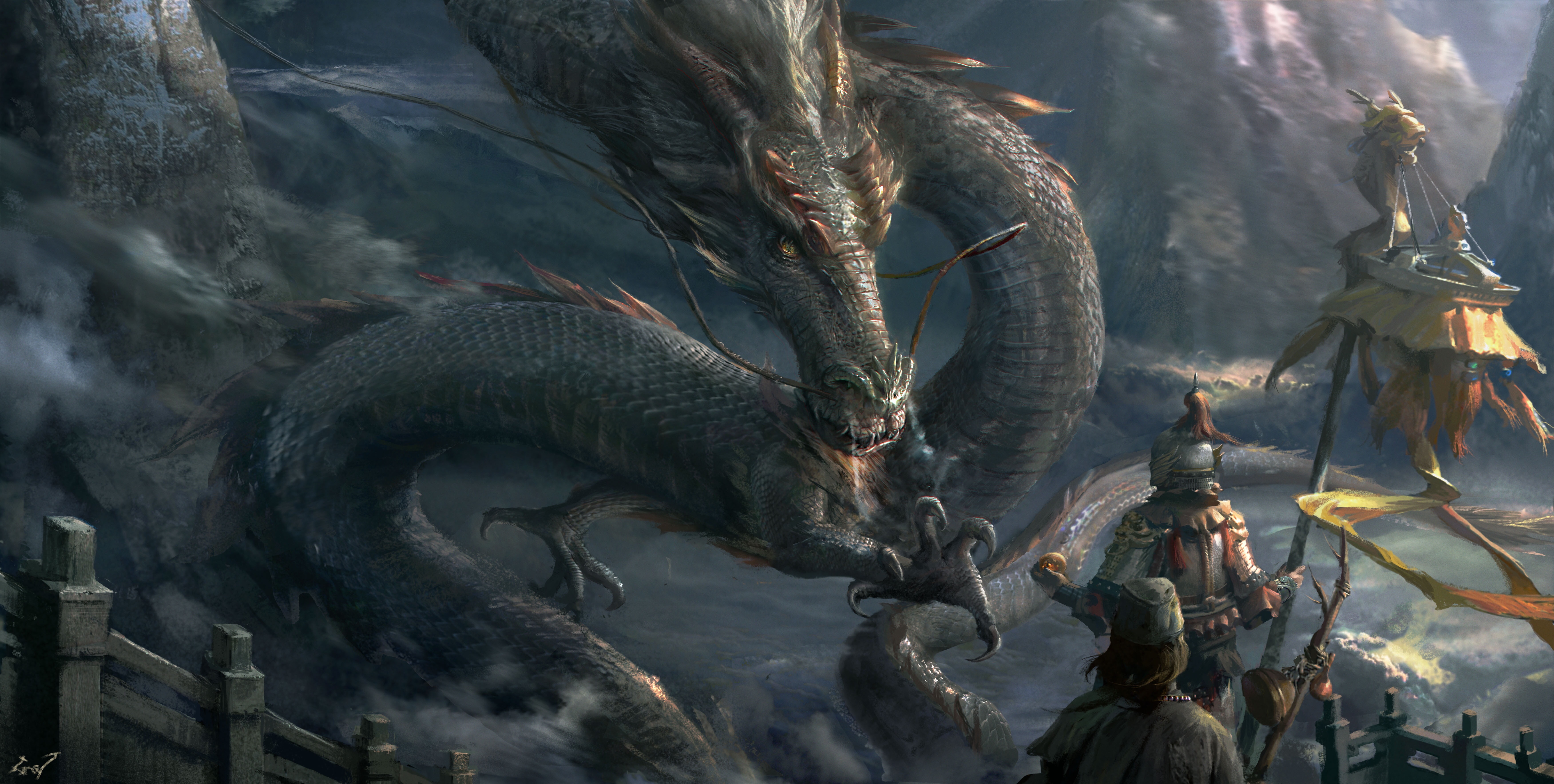 Free download wallpaper Fantasy, Dragon, Oriental on your PC desktop