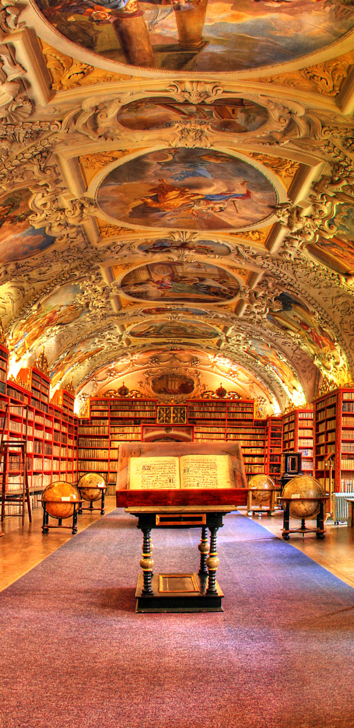man made, library, painting, mural, globe