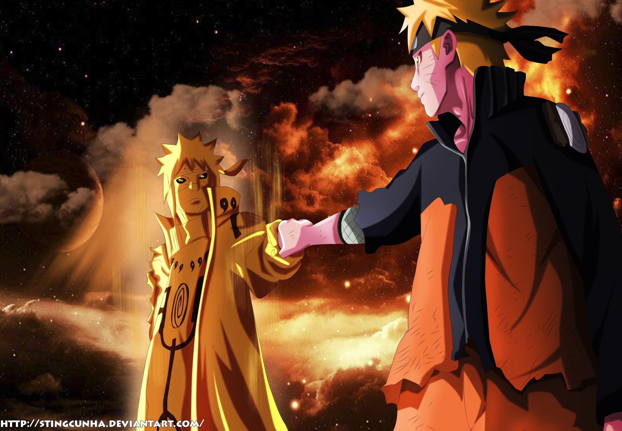 Descarga gratuita de fondo de pantalla para móvil de Naruto, Animado, Minato Namikaze, Naruto Uzumaki.