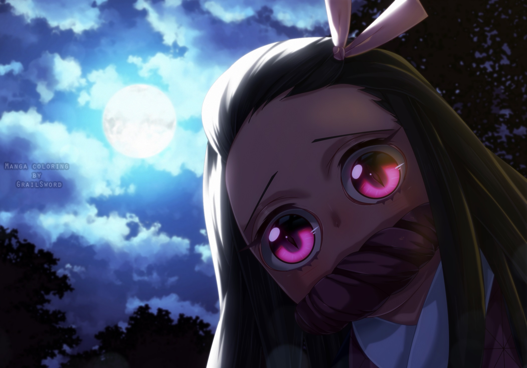 Laden Sie das Animes, Nezuko Kamado, Demon Slayer-Bild kostenlos auf Ihren PC-Desktop herunter