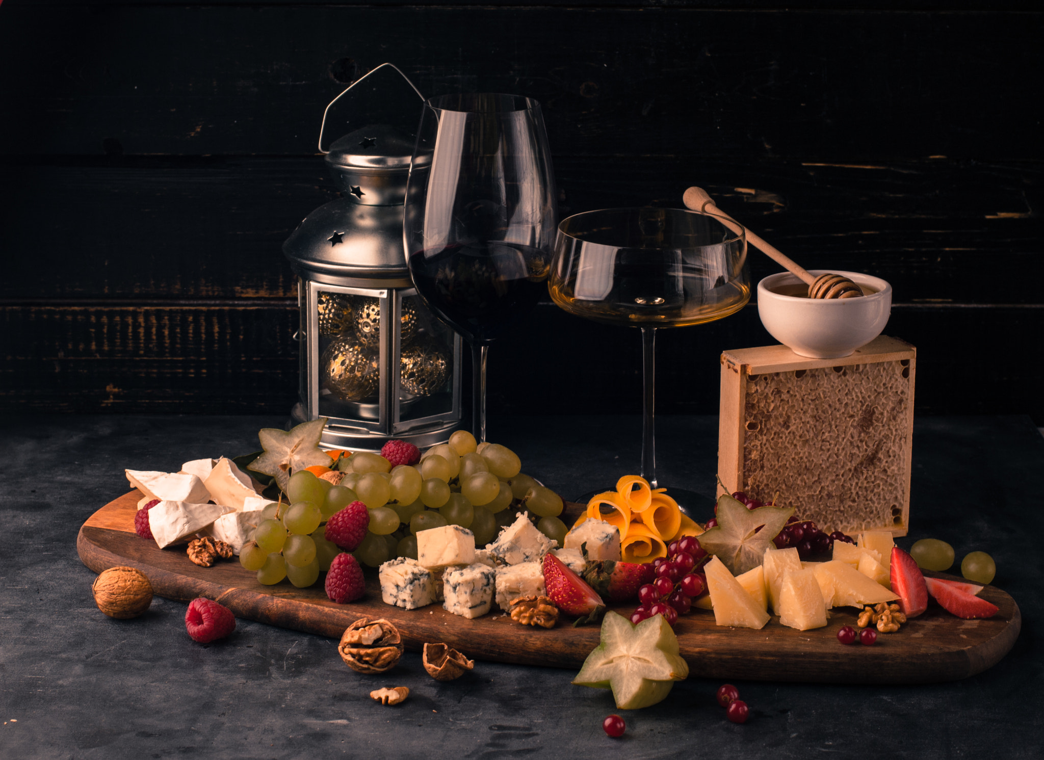 Download mobile wallpaper Food, Cheese, Still Life, Lantern, Fruit, Wine for free.