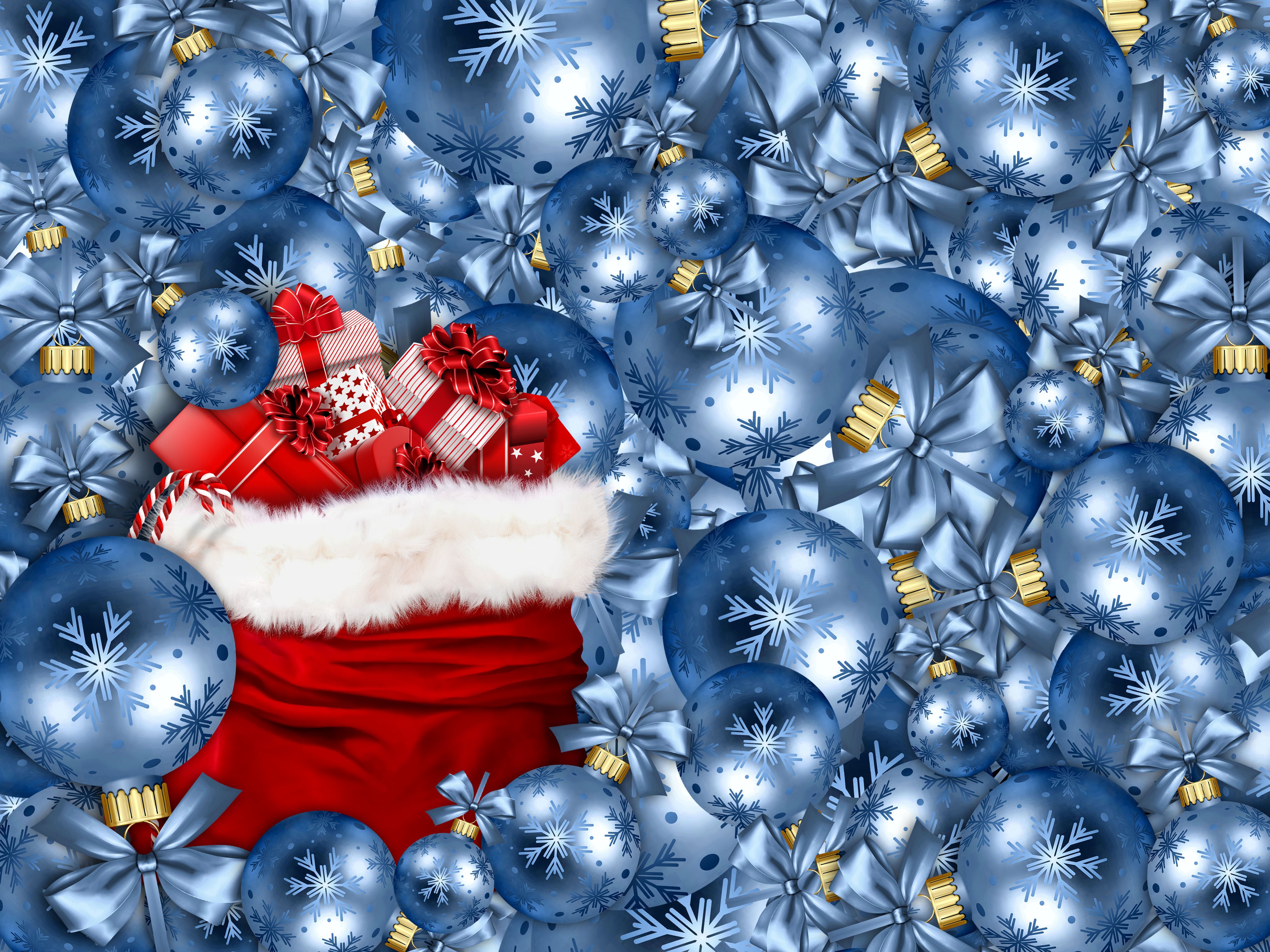 Handy-Wallpaper Feiertage, Weihnachten, Geschenk, Weihnachtsschmuck, Flitter, Strumpf kostenlos herunterladen.