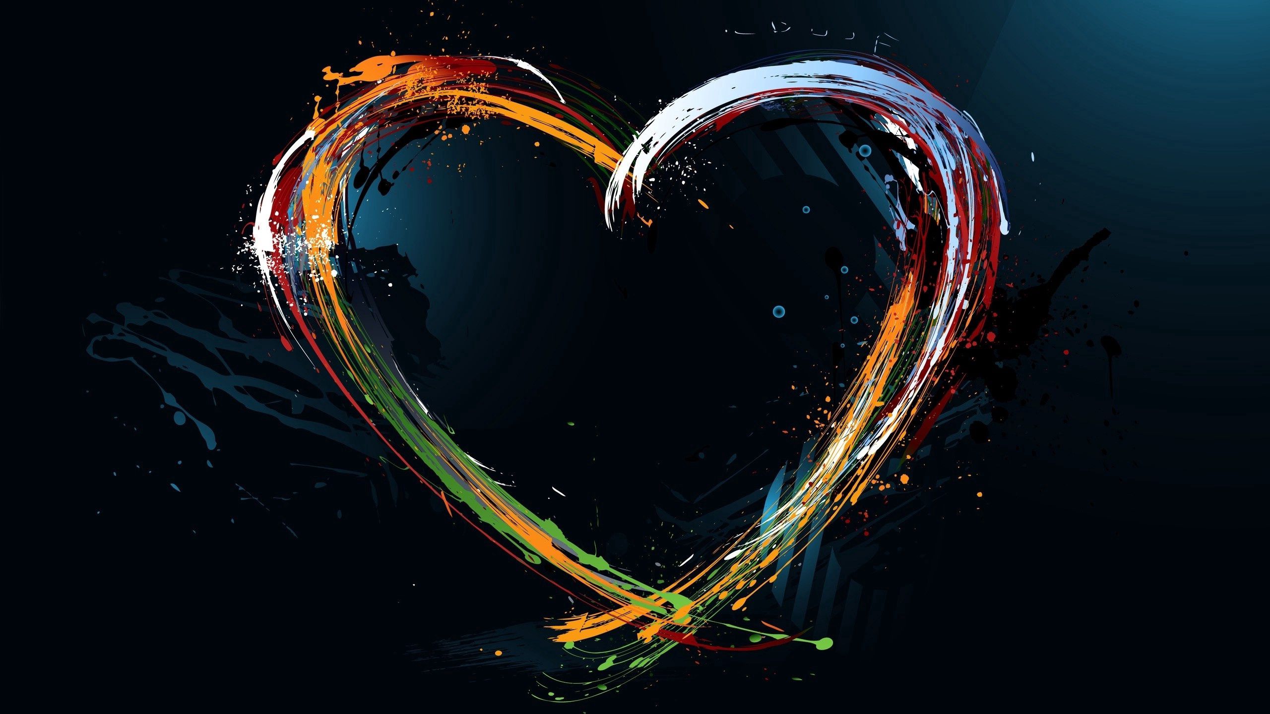 PC Wallpapers heart, love, lines, colorful, colourful, shapes, shape
