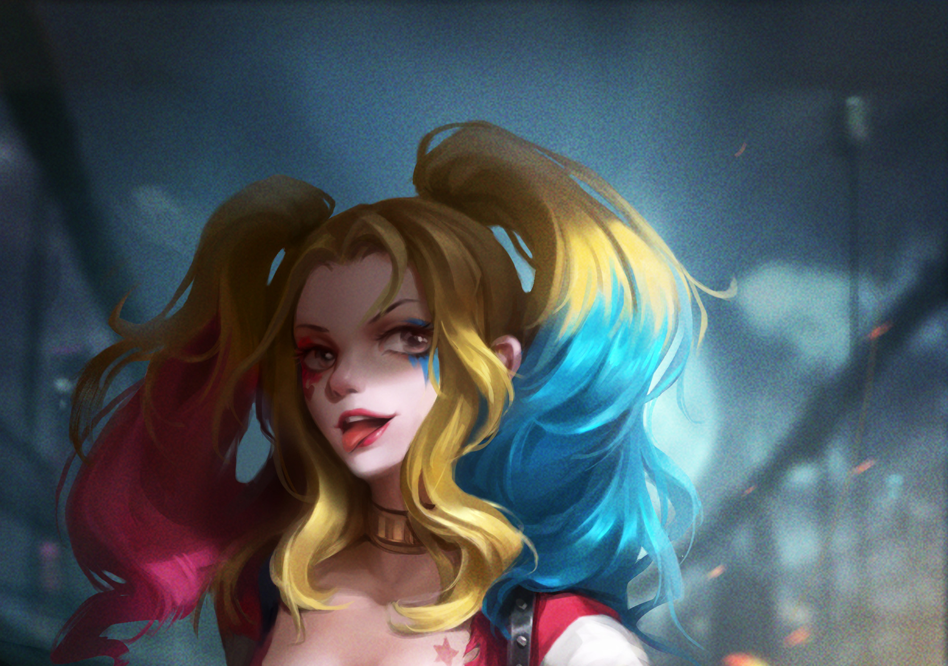 Download mobile wallpaper Blonde, Comics, Harley Quinn, Dc Comics, Twintails for free.