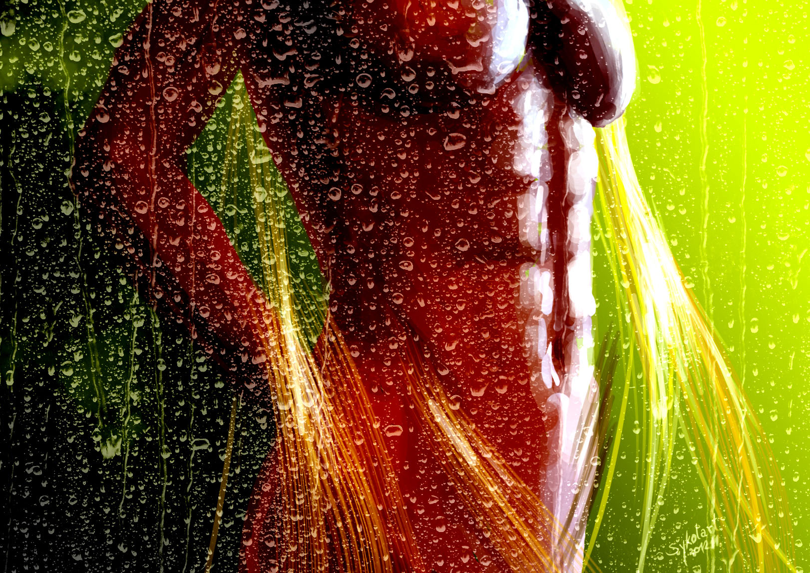 Free download wallpaper Water, Fantasy, Rain, Men, Artistic on your PC desktop