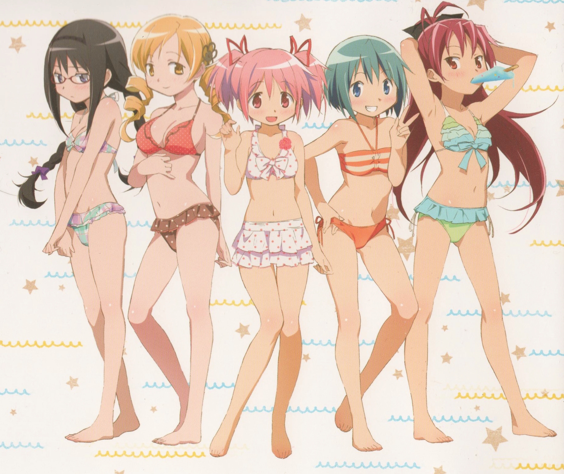 Handy-Wallpaper Kyōko Sakura, Madoka Kaname, Mami Tomö, Sayaka Miki, Madoka Magica, Homur Akemi, Animes kostenlos herunterladen.