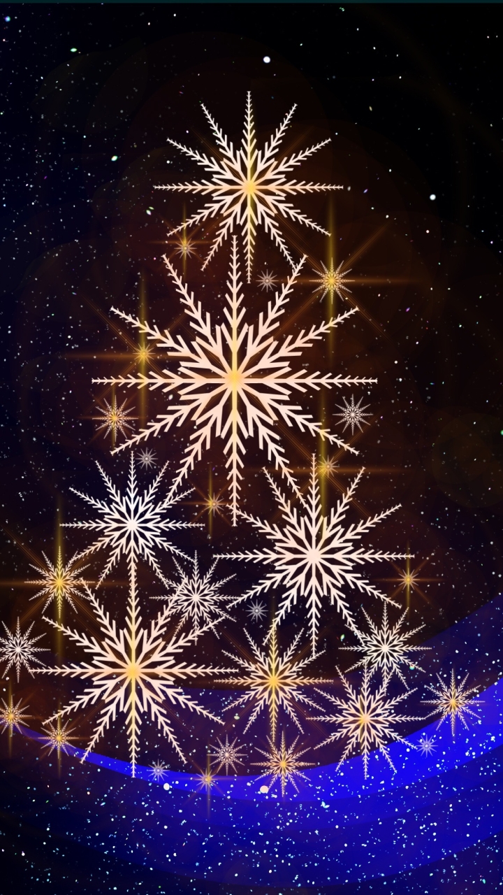 無料モバイル壁紙クリスマス, クリスマスツリー, スノーフレーク, ホリデーをダウンロードします。