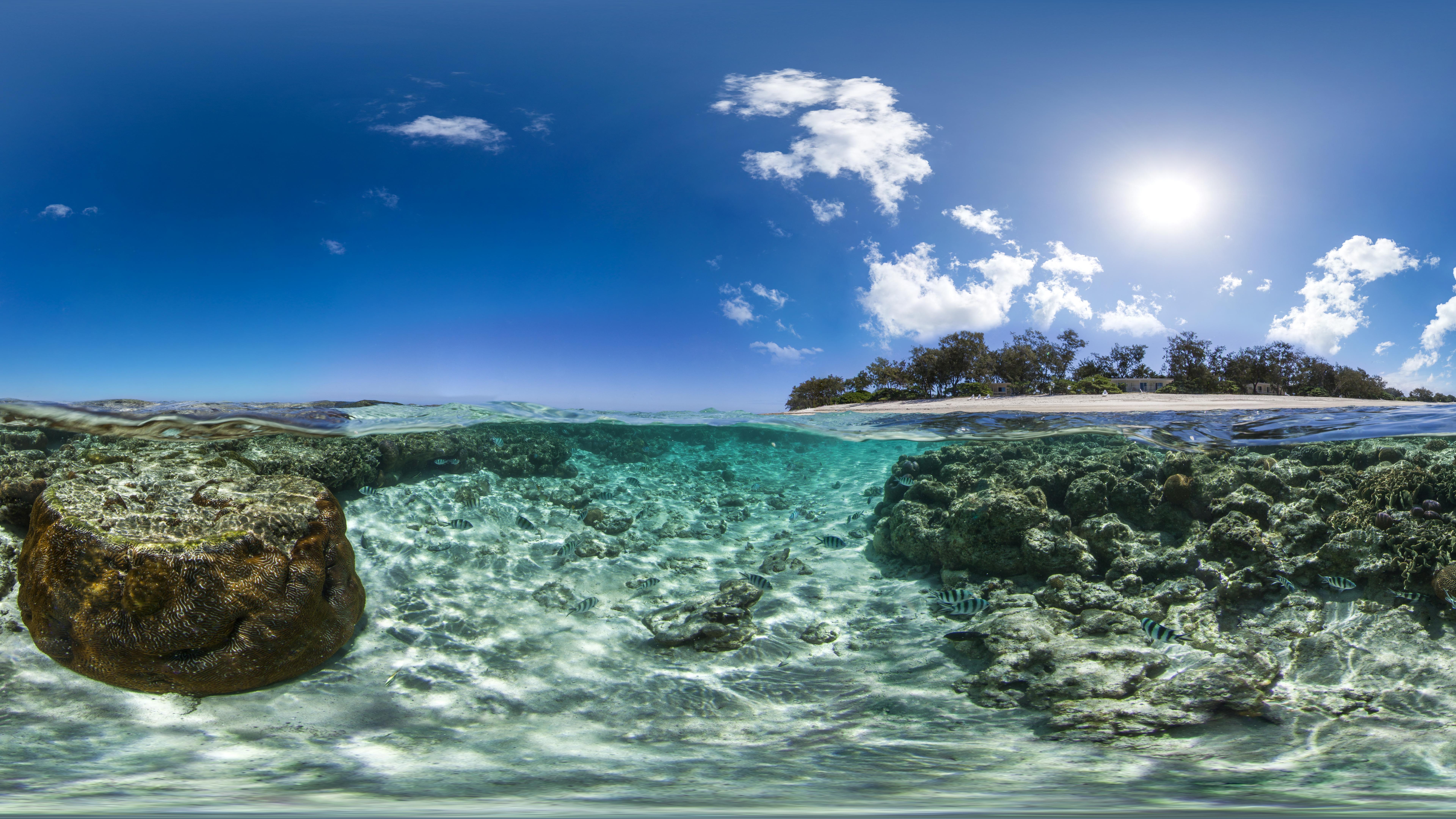australia, earth, underwater, great barrier reef, island, ocean