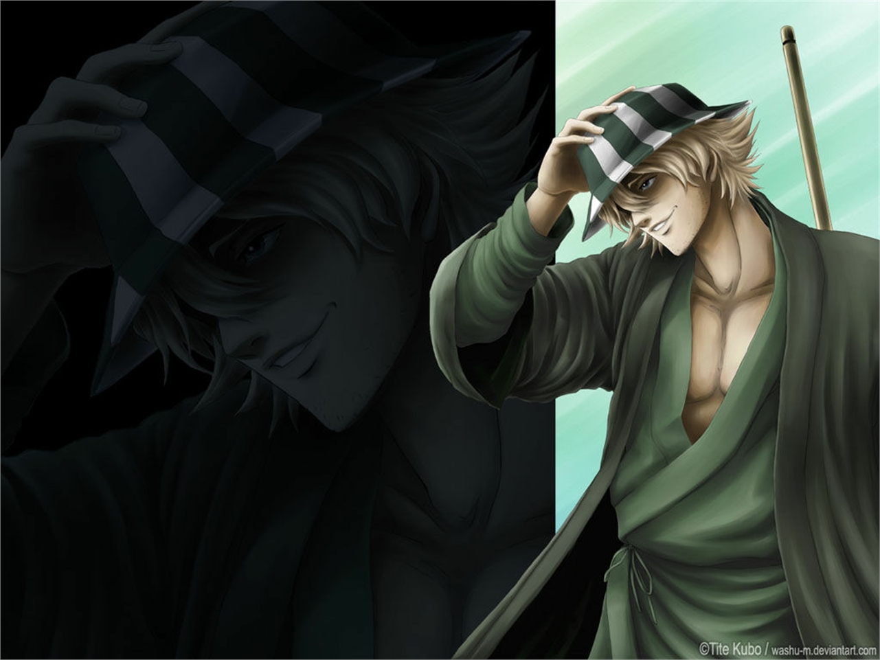 Handy-Wallpaper Bleach, Animes, Kisuke Urahara kostenlos herunterladen.