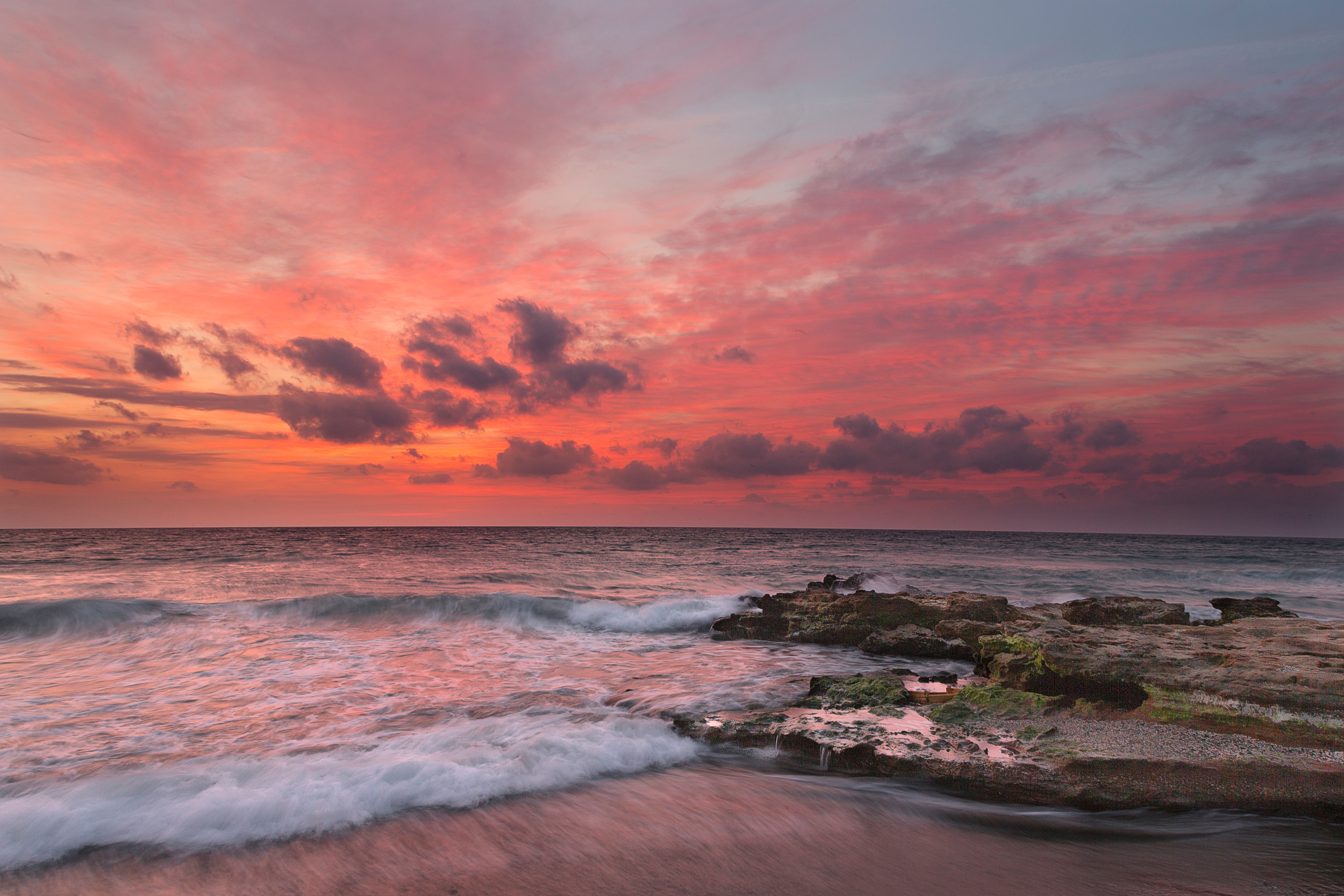 Free download wallpaper Sunset, Rocks, Surf, Nature, Waves on your PC desktop