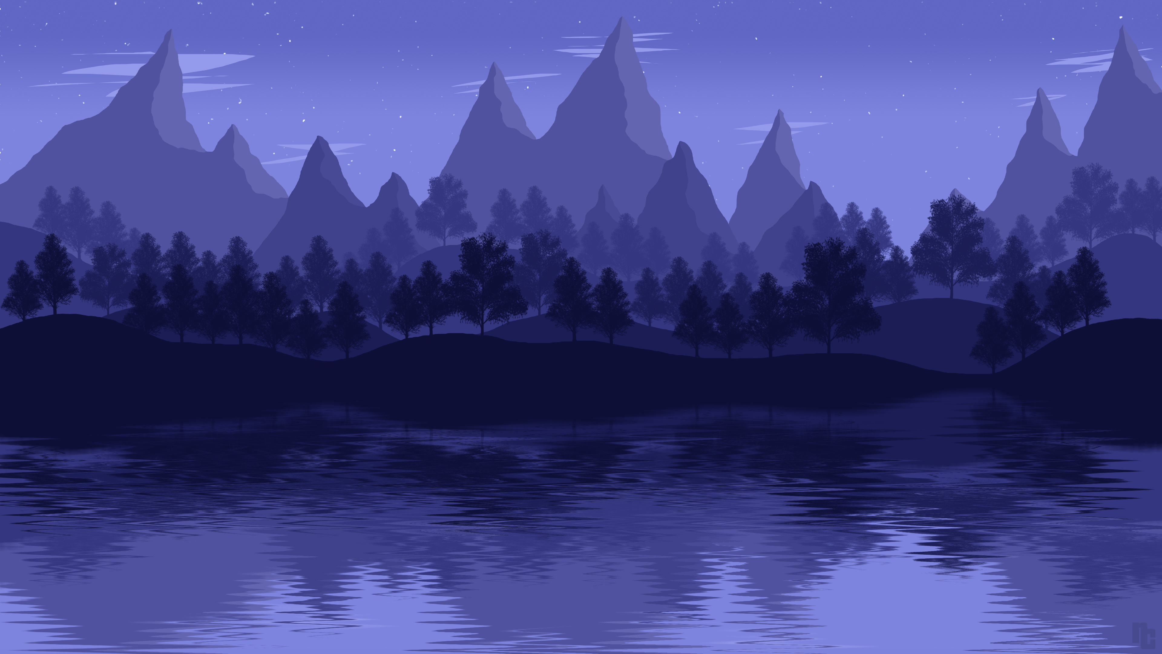 Laden Sie das Landschaft, See, Gebirge, Künstlerisch-Bild kostenlos auf Ihren PC-Desktop herunter