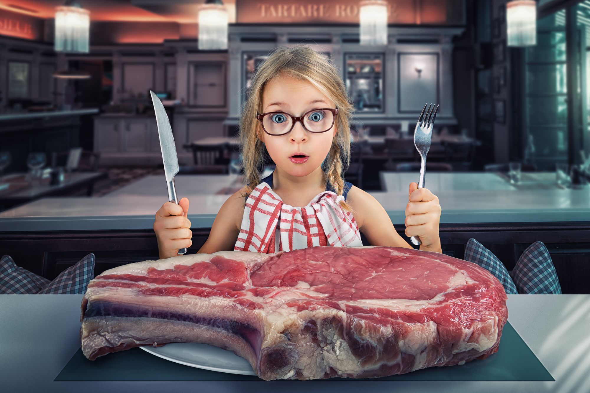 Download mobile wallpaper Meat, Child, Photography, Humor, Manipulation for free.