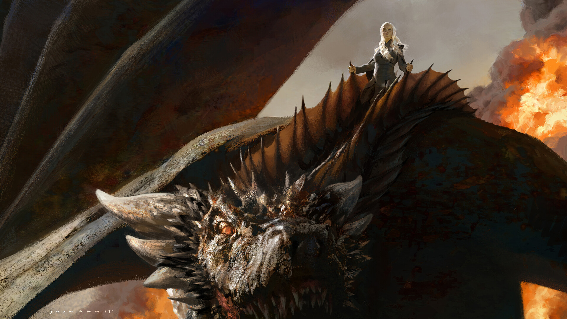 Download mobile wallpaper Game Of Thrones, Dragon, Tv Show, Daenerys Targaryen, Drogon (Game Of Thrones) for free.
