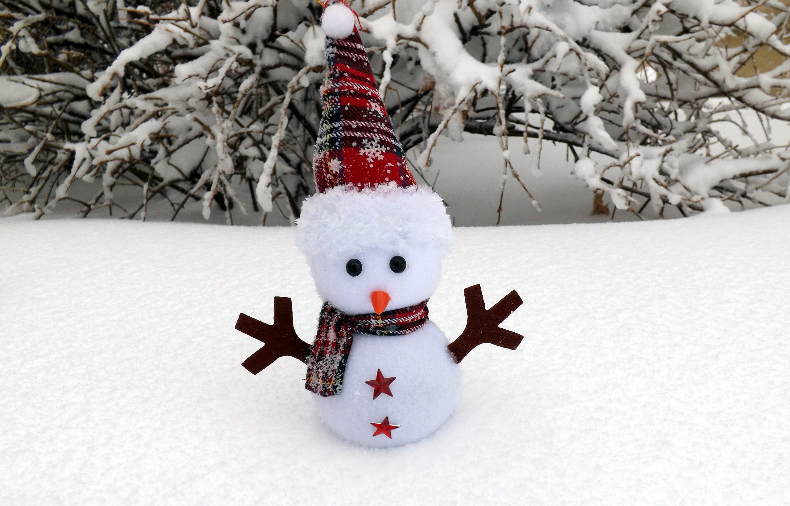 Скачать картинку Зима, Снег, Рождество, Игрушка, Снеговик, Фотографии в телефон бесплатно.