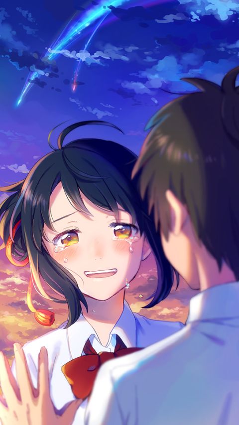 Descarga gratuita de fondo de pantalla para móvil de Animado, Kimi No Na Wa, Mitsuha Miyamizu, Taki Tachibana.