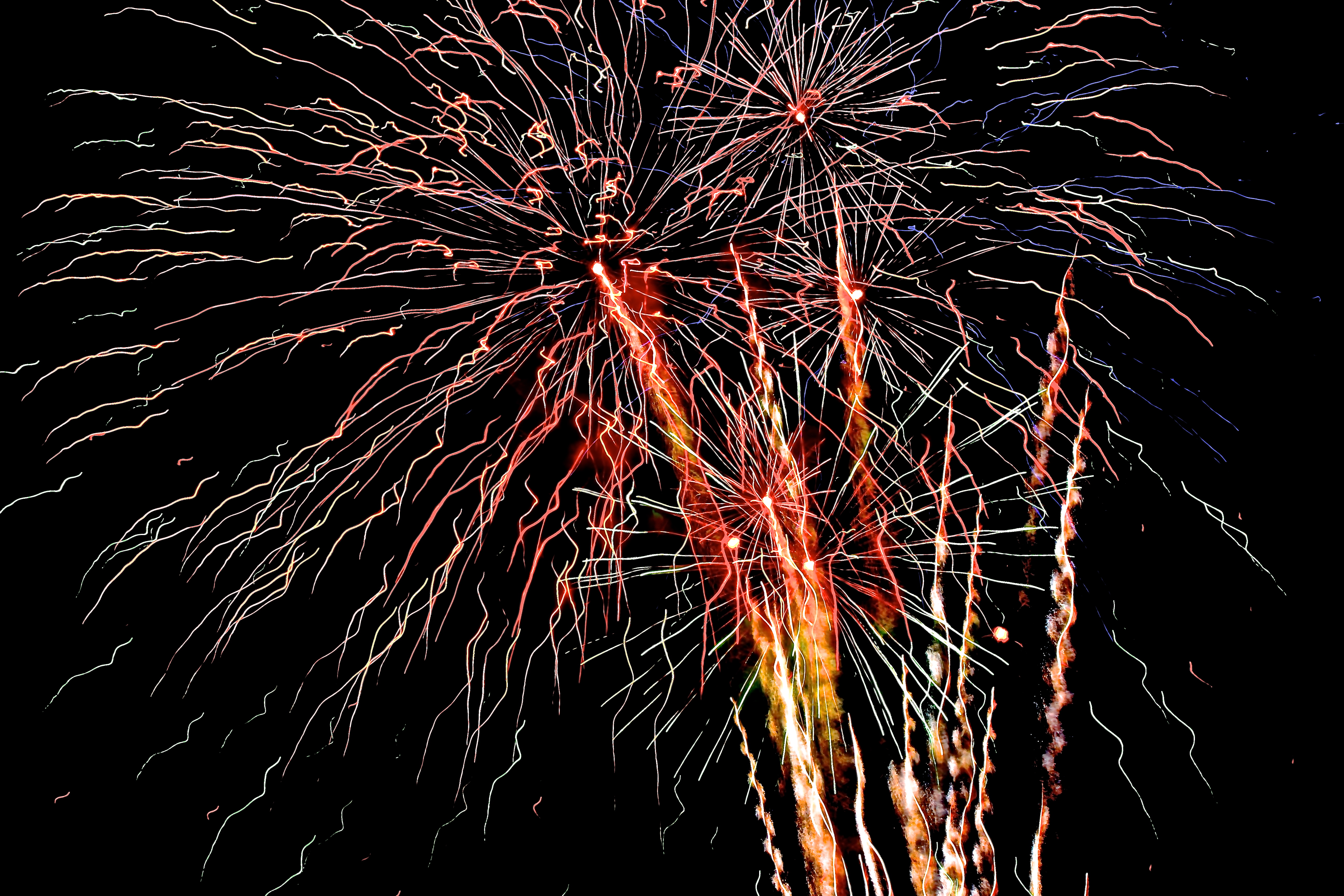 Download mobile wallpaper Salute, Holidays, Holiday, Fireworks, Night, Firework, Dark for free.