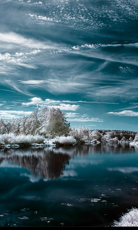 Download mobile wallpaper Winter, Water, Sky, Reflection, Earth for free.