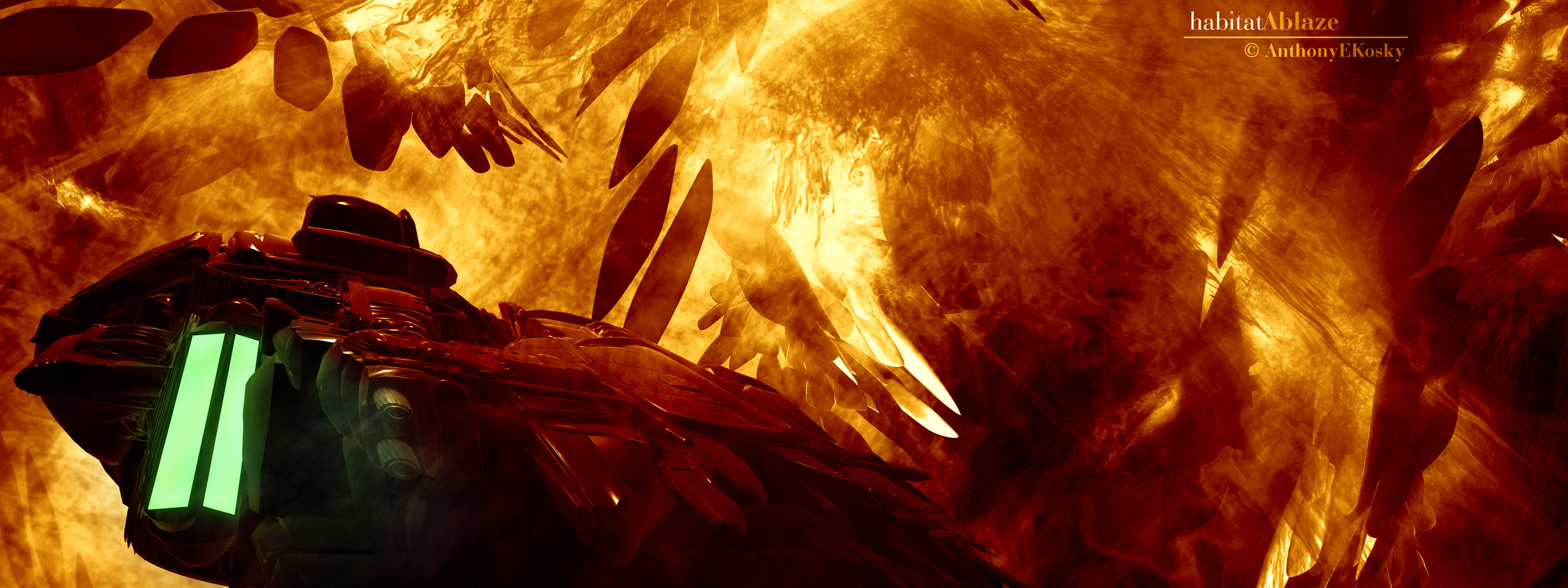 Download mobile wallpaper Fire, Sci Fi, Spaceship for free.