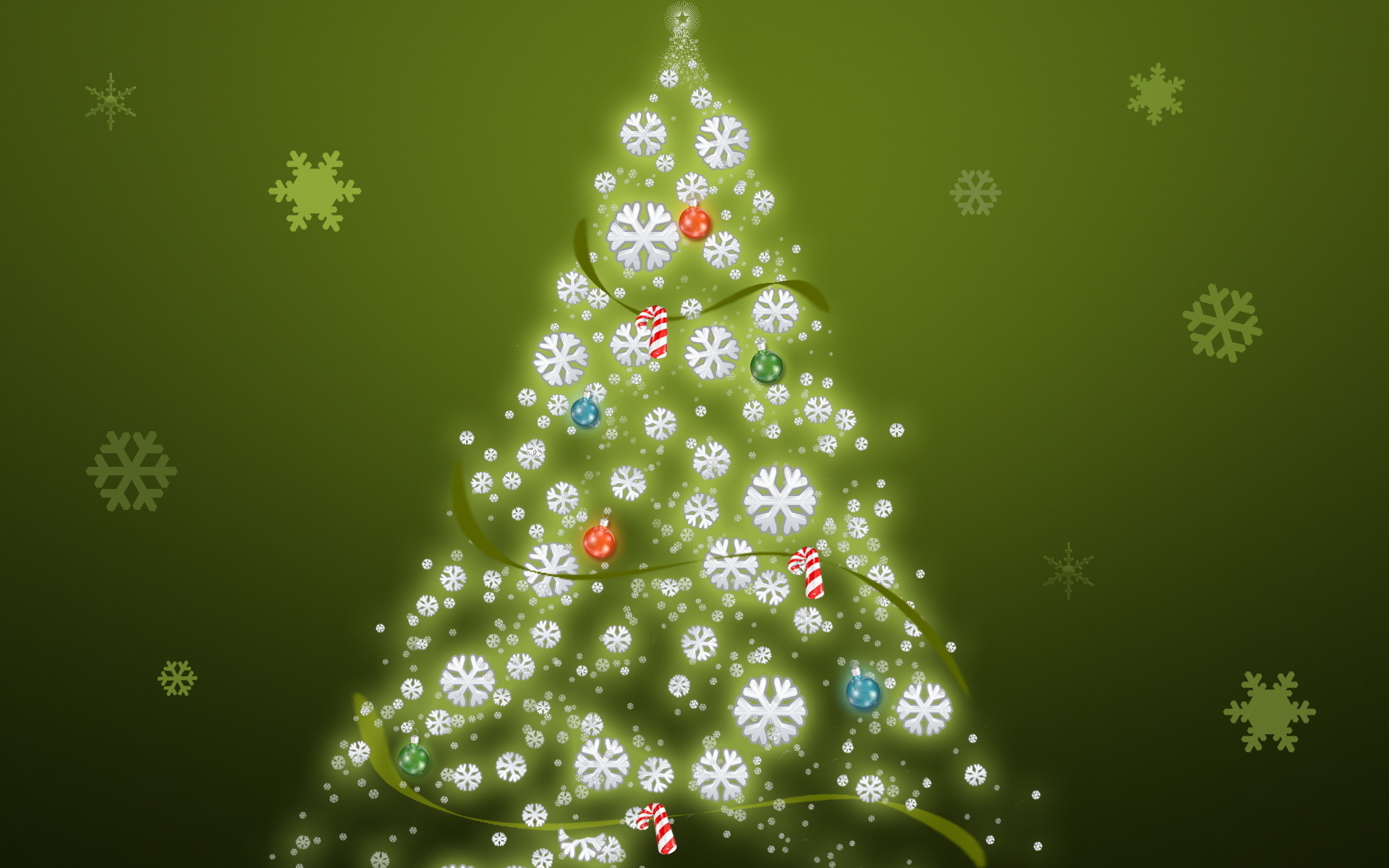 Скачать картинку Снежинки, Рождество, Зеленый, Рождественская Елка, Праздничные в телефон бесплатно.