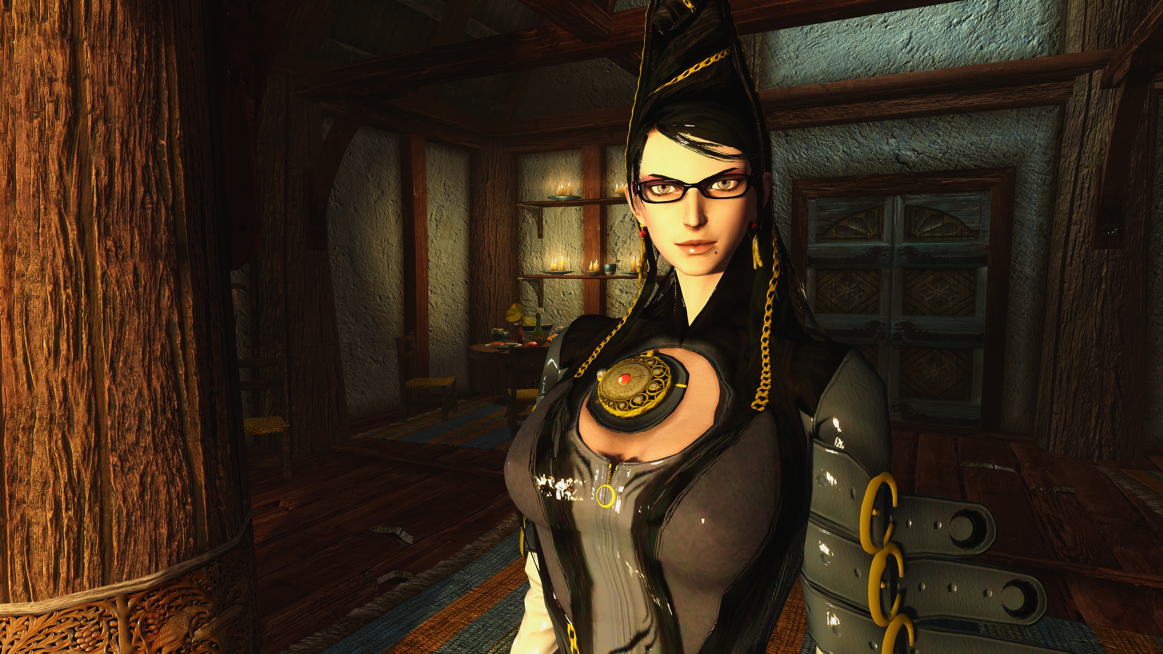 Download mobile wallpaper Crossover, Video Game, Bayonetta (Character), Skyrim for free.