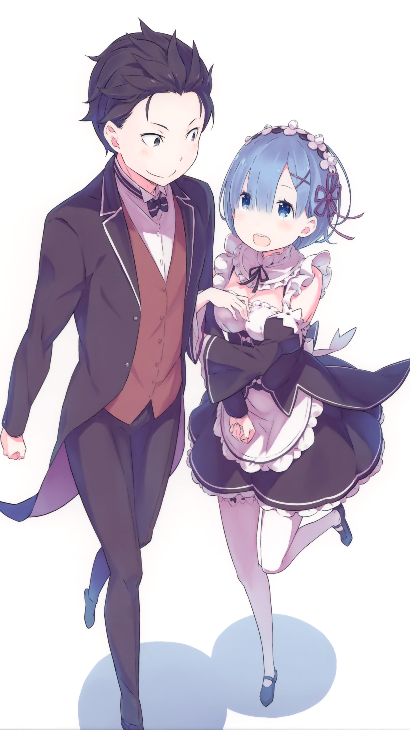 Скачать картинку Аниме, Re:zero Начало Жизни В Другом Мире, Субару Нацуки, Рем (Re: Ноль) в телефон бесплатно.