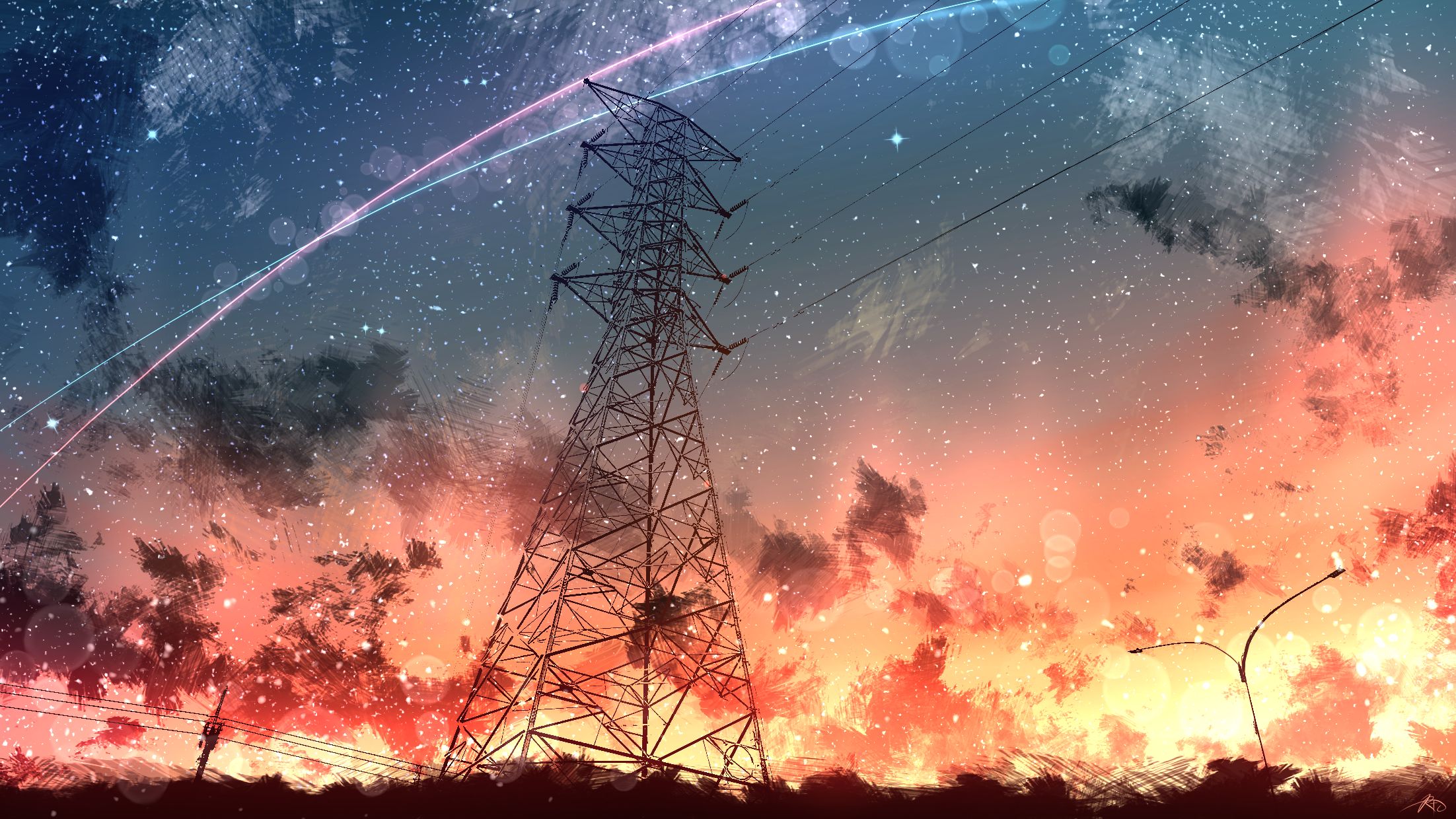 Free download wallpaper Anime, Sky on your PC desktop