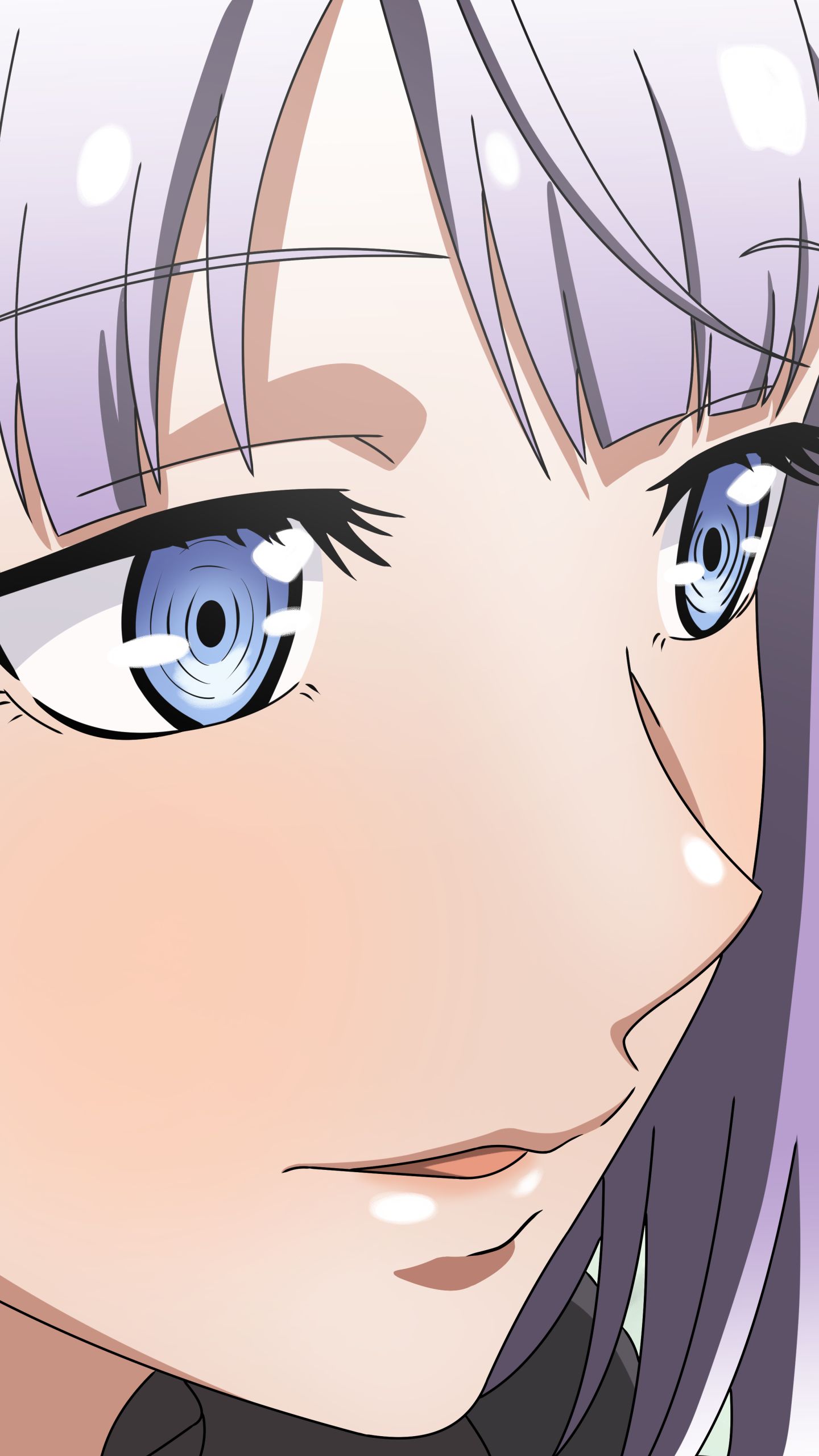 Handy-Wallpaper Blaue Augen, Lila Haare, Animes, Shidare Hotaru, Dagashi Kashi kostenlos herunterladen.