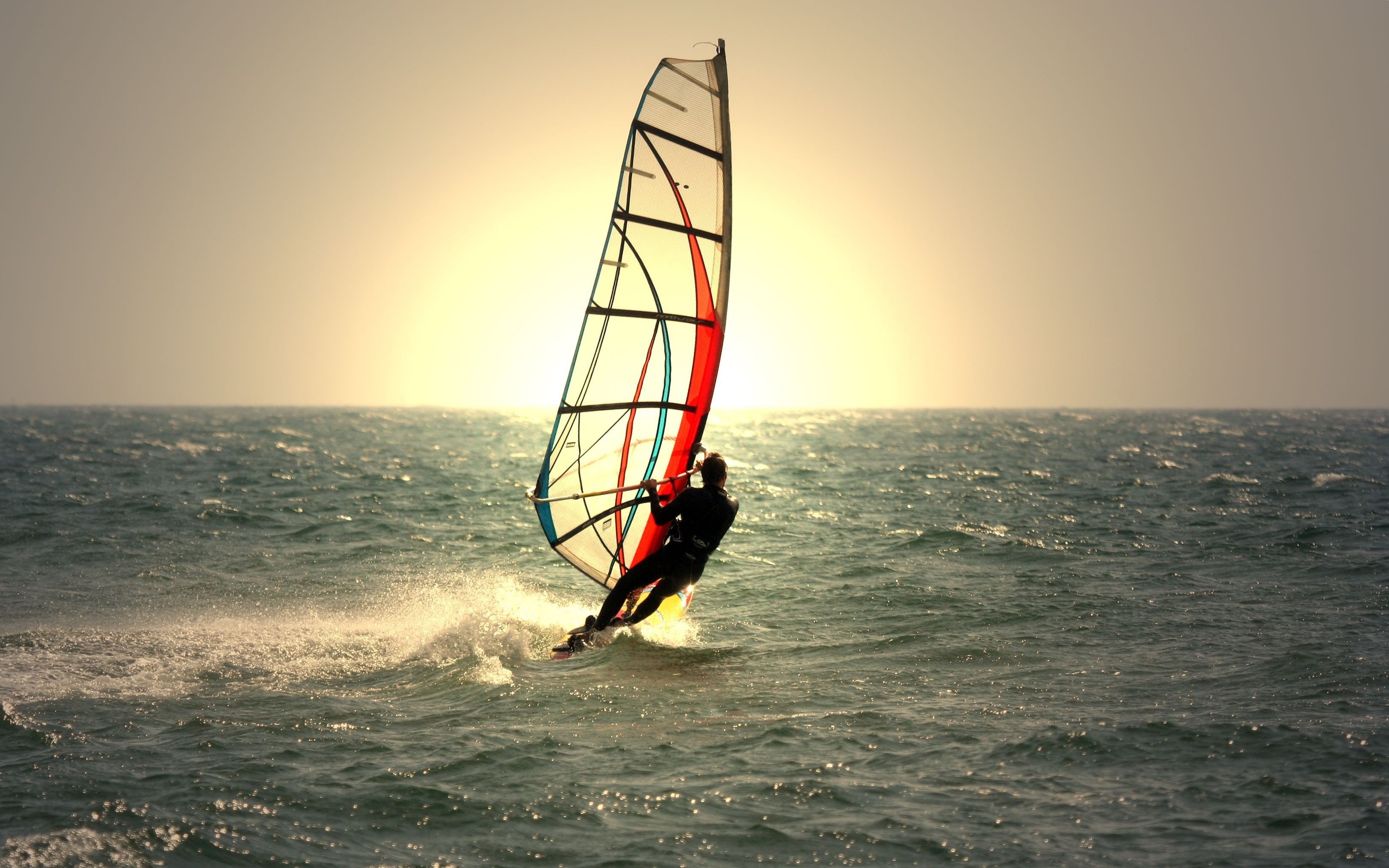 652443 Hintergrundbild herunterladen sport, windsurfen, horizont, ozean - Bildschirmschoner und Bilder kostenlos