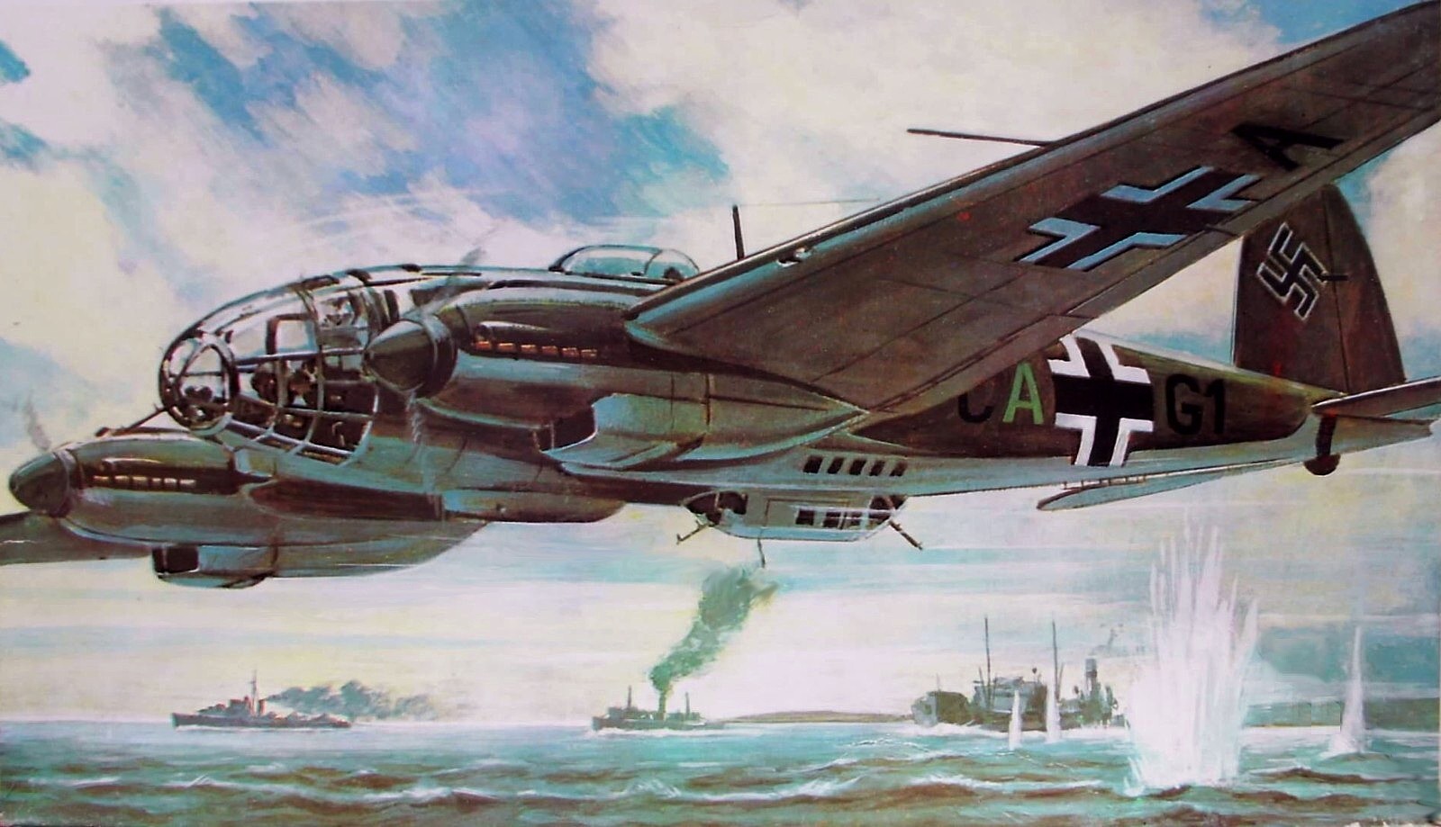 military, heinkel he 111, air force, aircraft, airplane, bombers