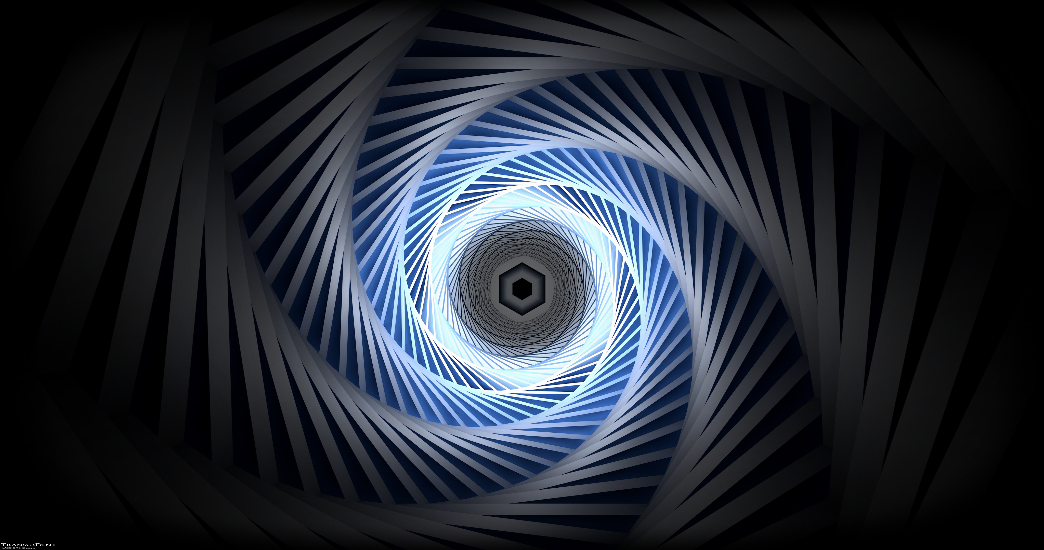 139912 Bild herunterladen hexagon, spirale, spiral, drehung, abstrakt, glühen, glow, sechskant - Hintergrundbilder und Bildschirmschoner kostenlos