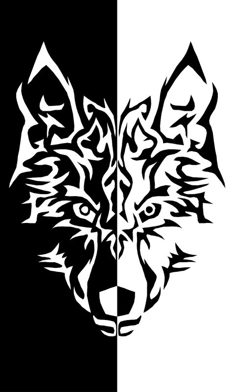 Download mobile wallpaper Wolf, Animal, Artistic, Black & White for free.