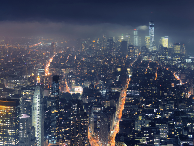 Download mobile wallpaper Cities, Night, Usa, City, New York, Man Made for free.