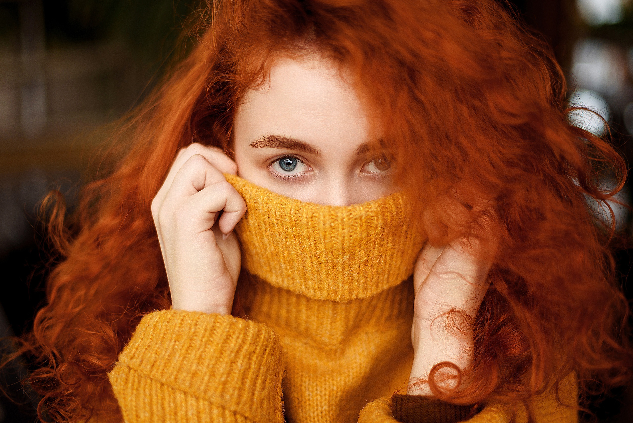 Free download wallpaper Redhead, Face, Model, Women, Blue Eyes on your PC desktop