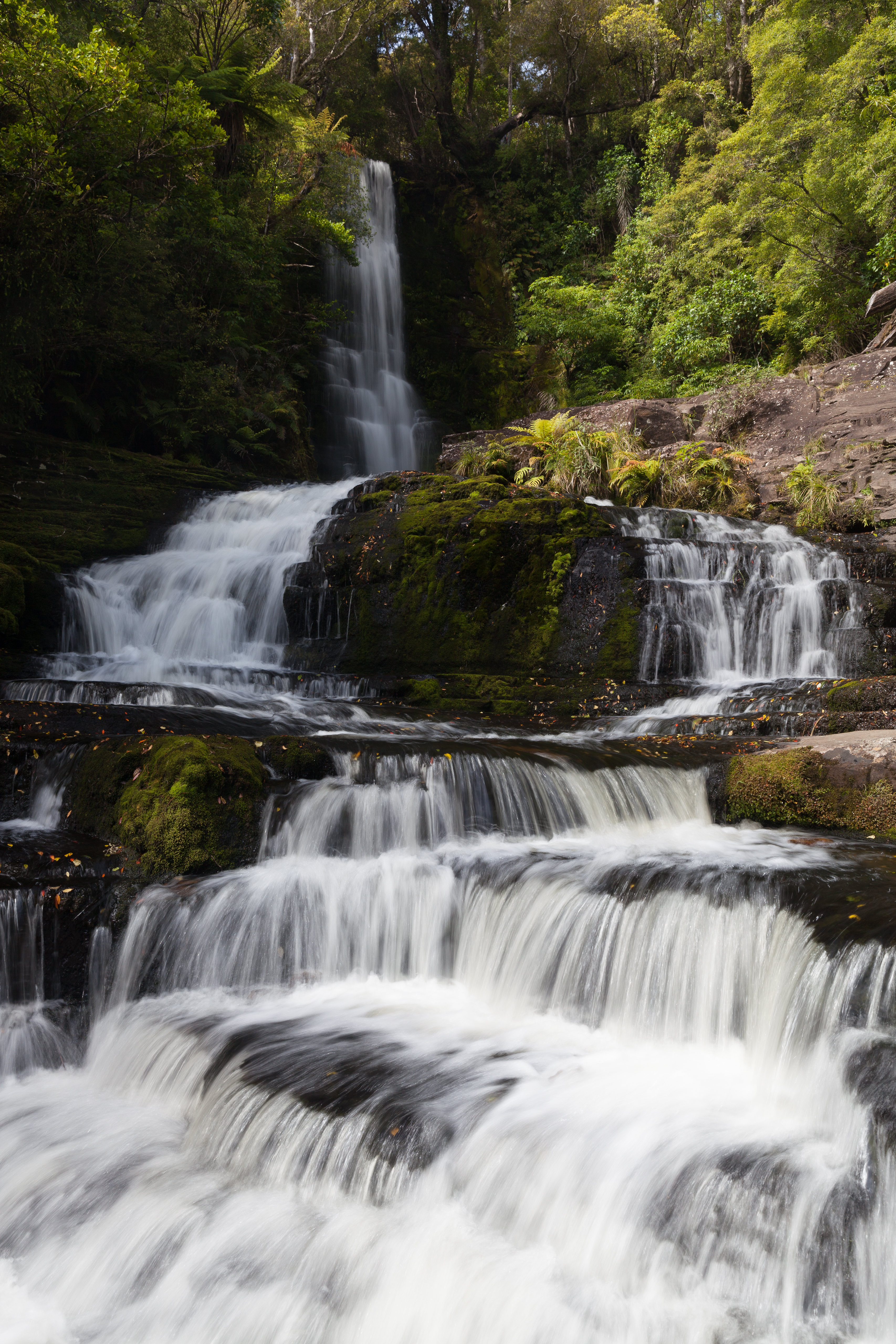 Free download wallpaper Nature, Trees, Flow, Waterfall, Landscape on your PC desktop