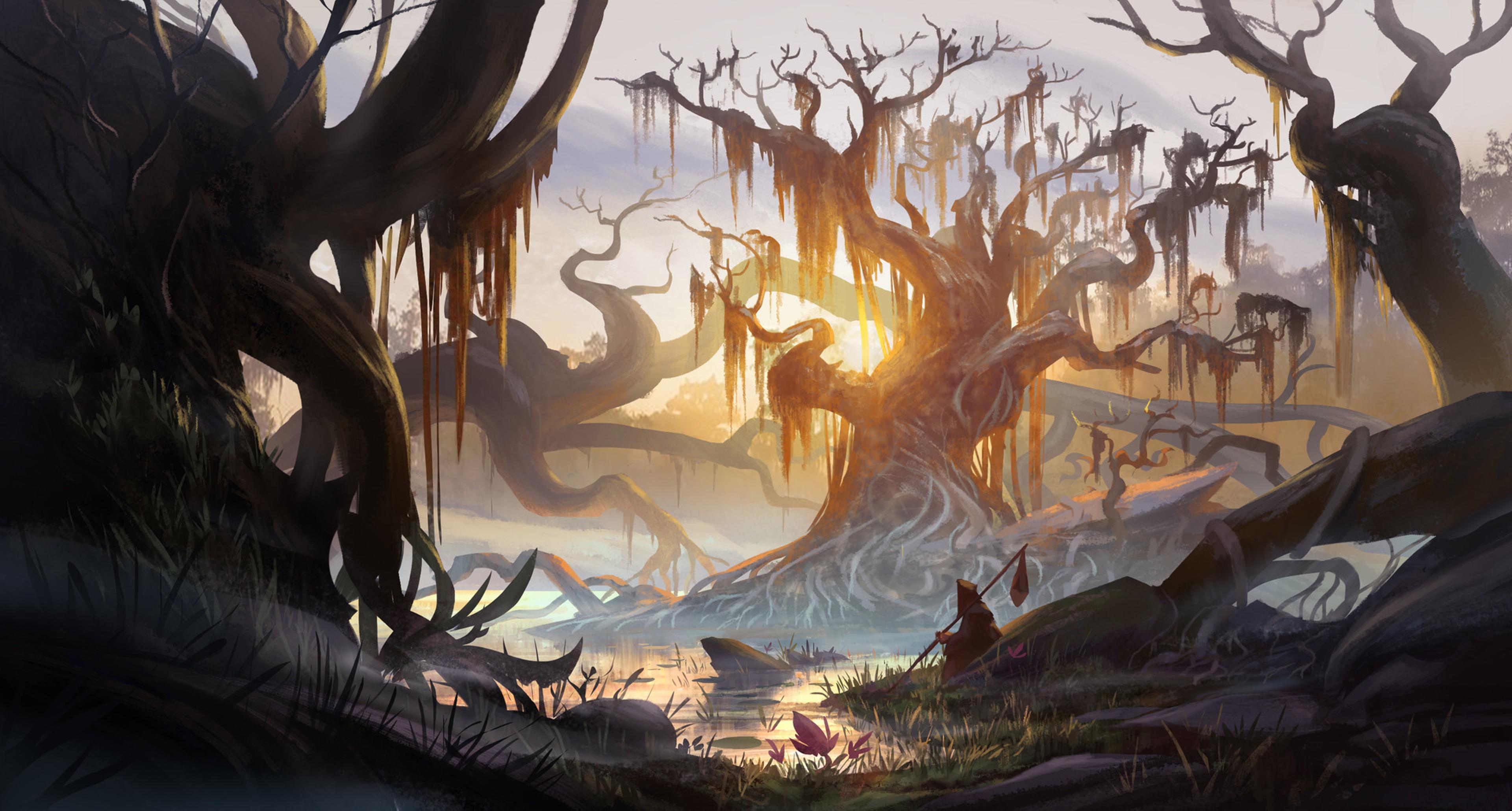 Free download wallpaper Fantasy, Swamp, Forest on your PC desktop