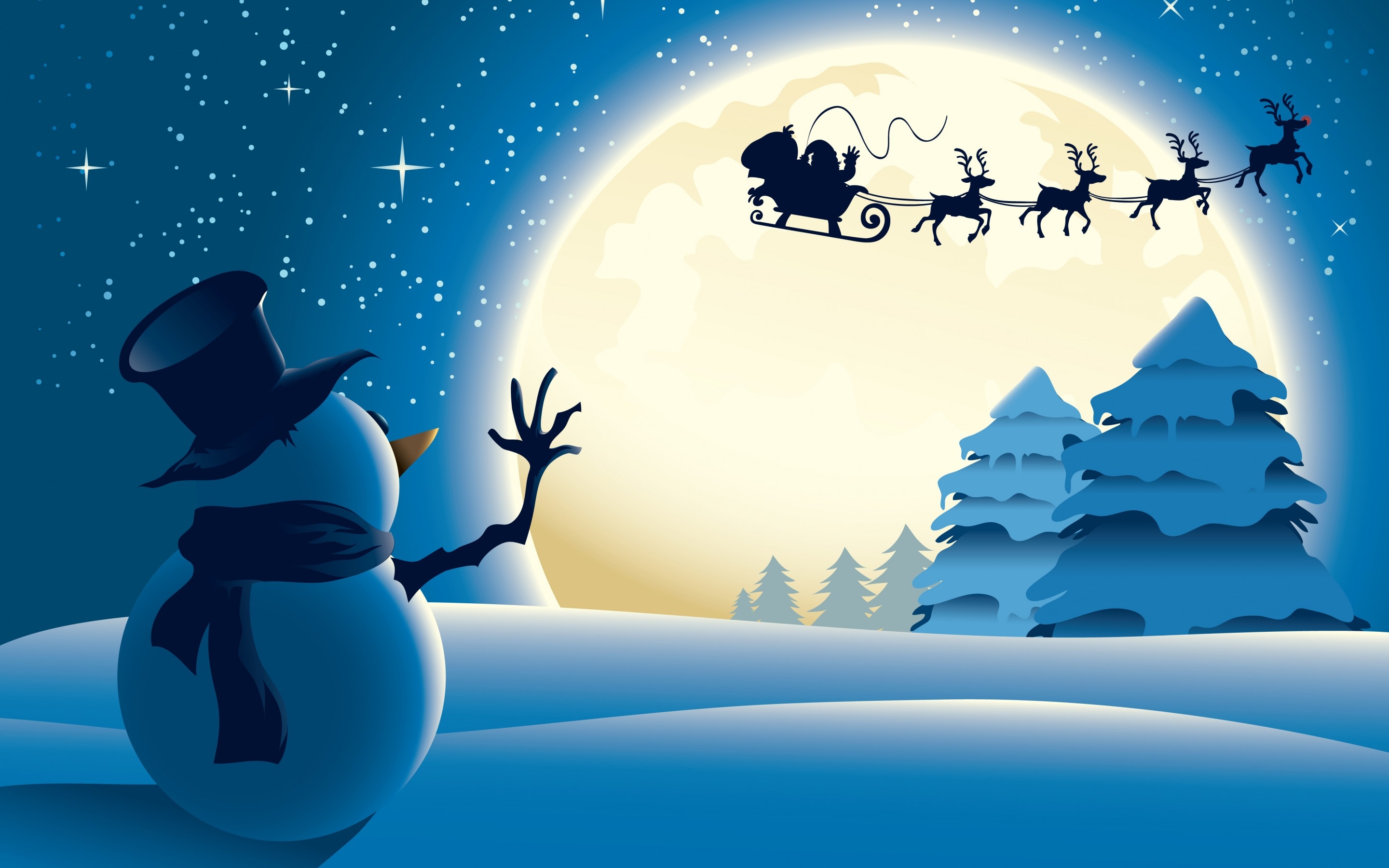 621521 descargar imagen muñeco de nieve, reno, día festivo, navidad, papa noel, trineo: fondos de pantalla y protectores de pantalla gratis