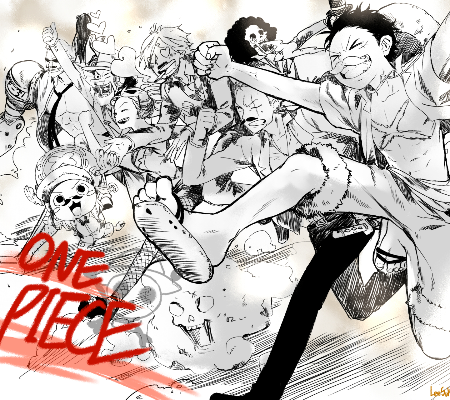 Baixar papel de parede para celular de Anime, Pirata, One Piece, Tony Tony Chopper, Usopp (One Piece), Roronoa Zoro, Monkey D Luffy, Nami (One Piece), Sanji (One Piece), Brook (One Piece), Nico Robin, Franky (One Piece) gratuito.