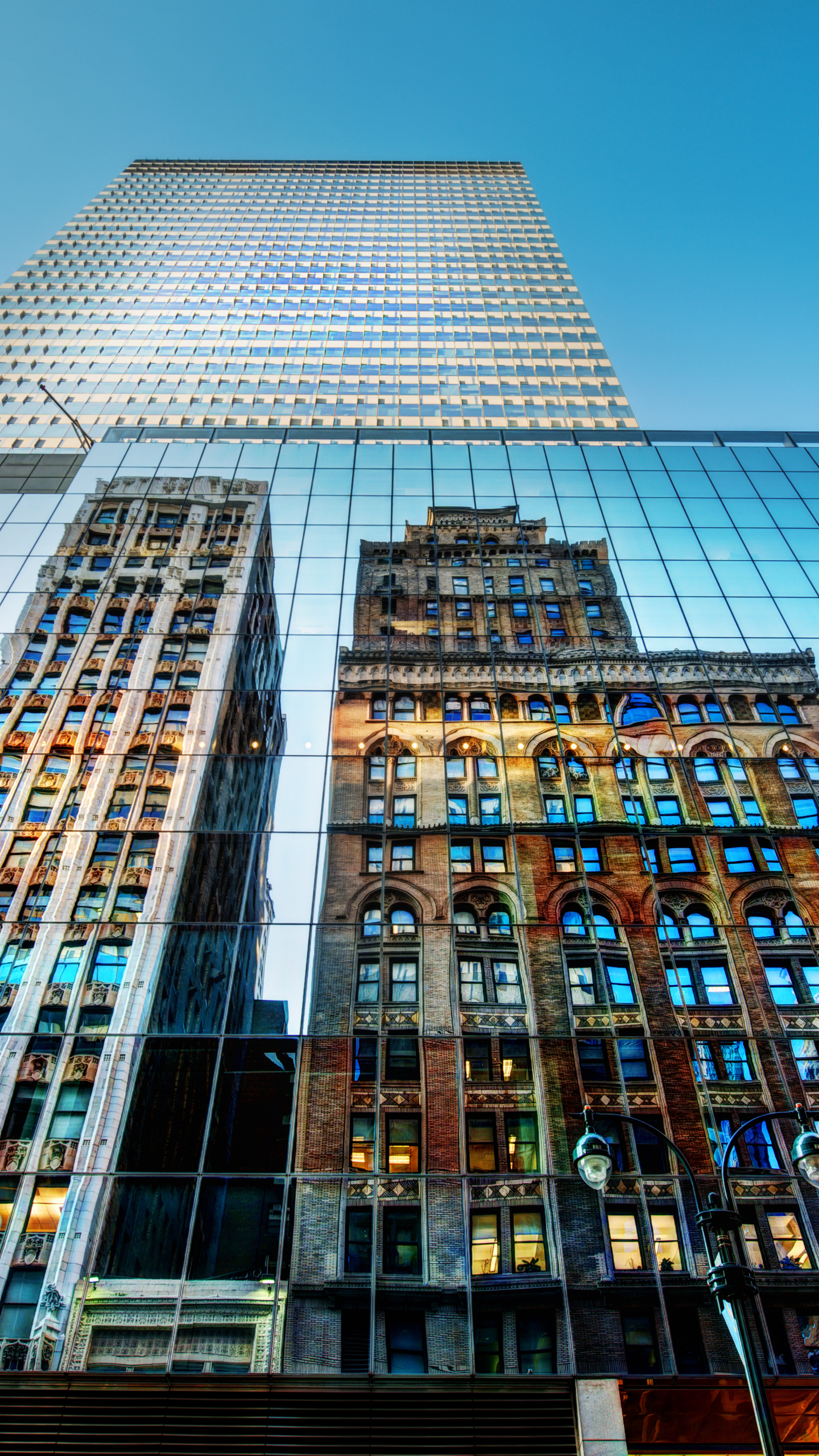 Free download wallpaper Cities, Architecture, Skyscraper, Building, Reflection, New York, Place, Man Made on your PC desktop