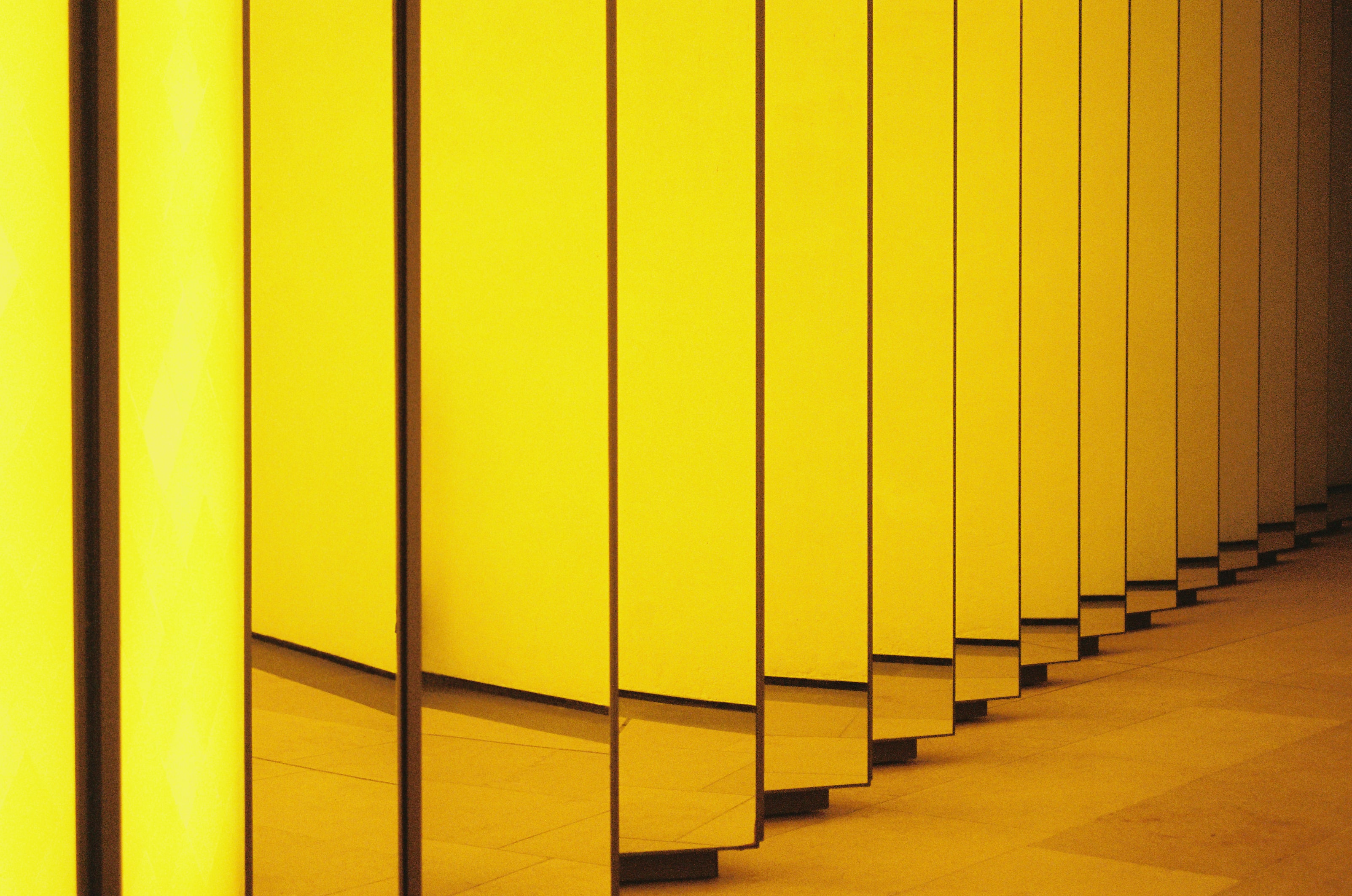 walls, yellow, miscellanea, miscellaneous, mirrors HD wallpaper